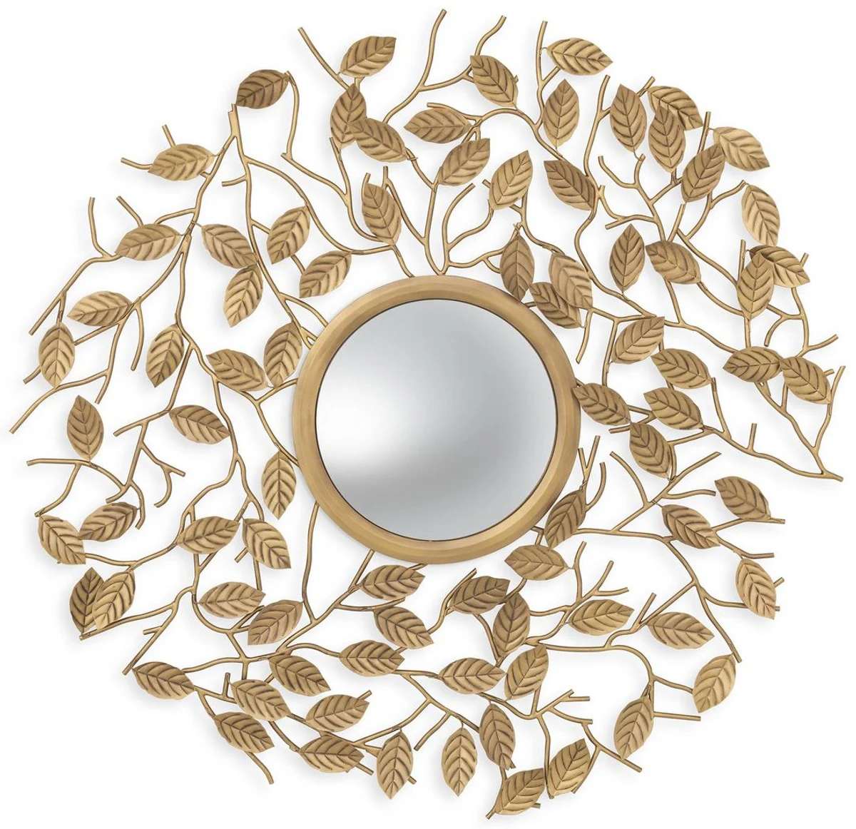 Luxury mirror vintage brass color Ø 130 cm - Round convex wall mirror - Luxury furniture - Luxury collection