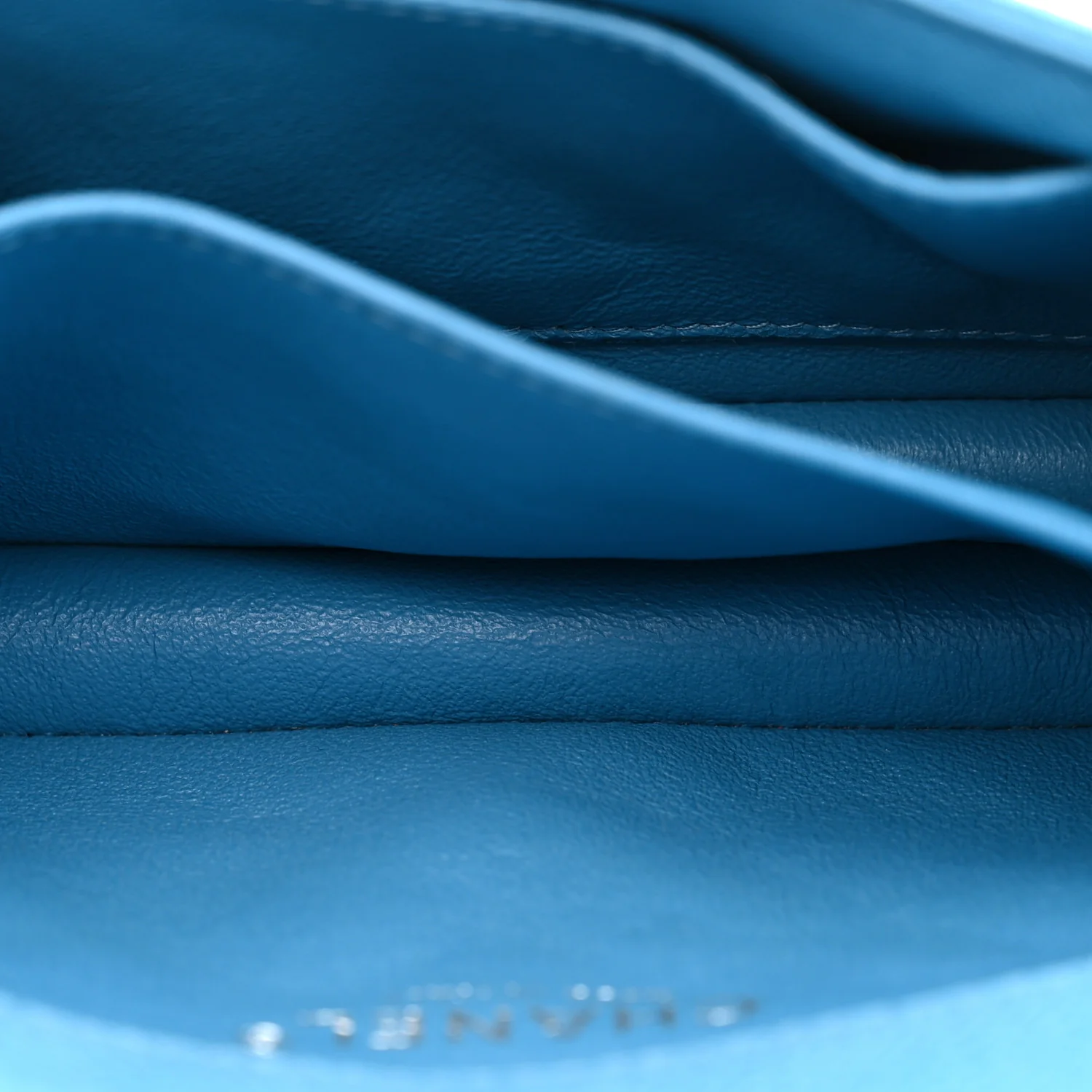 Iridescent Caviar Quilted Extra Mini Flap Light Blue - Top Club
