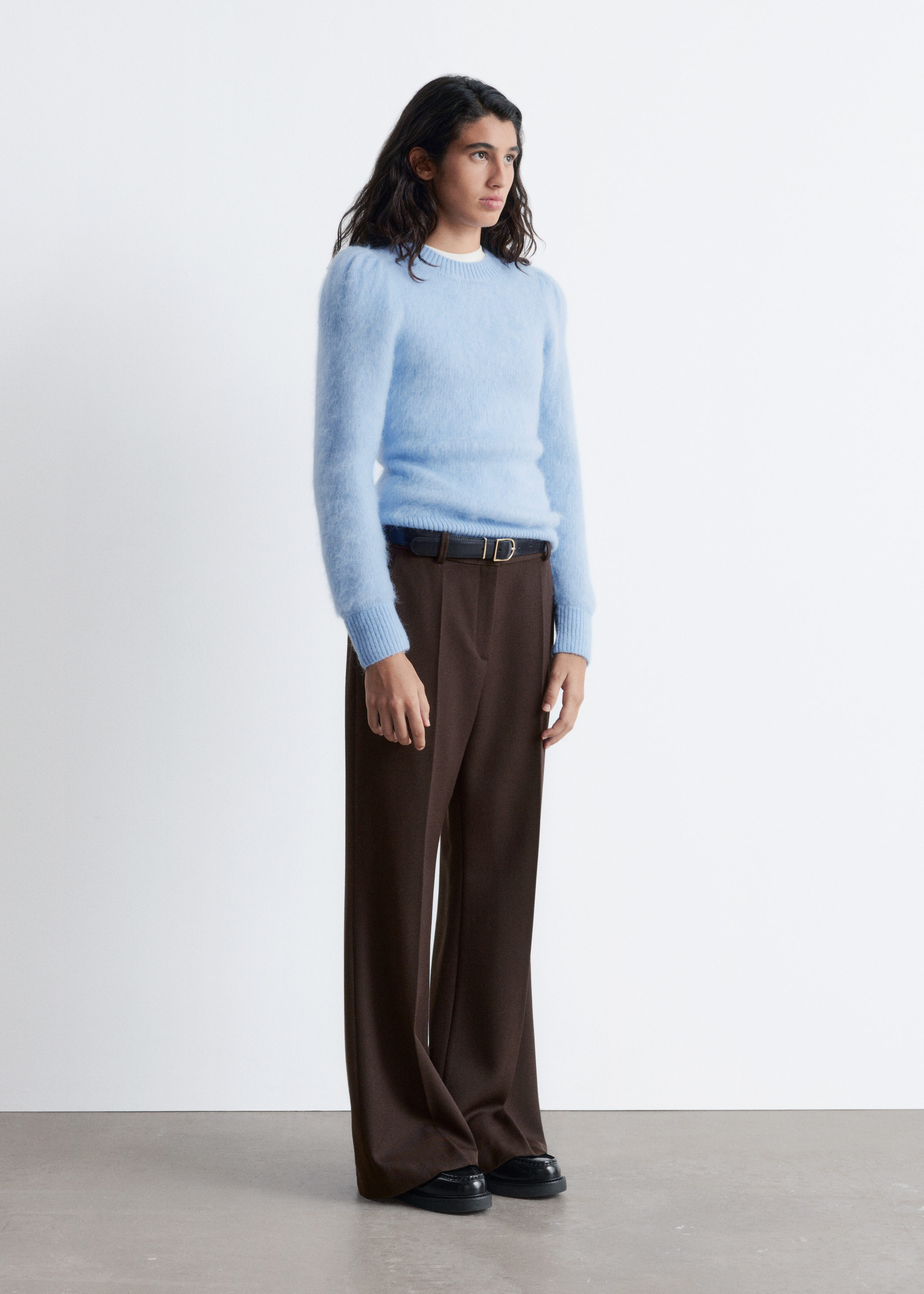 & Other Stories FLARED PRESS-CREASE WOOL TROUSERS
