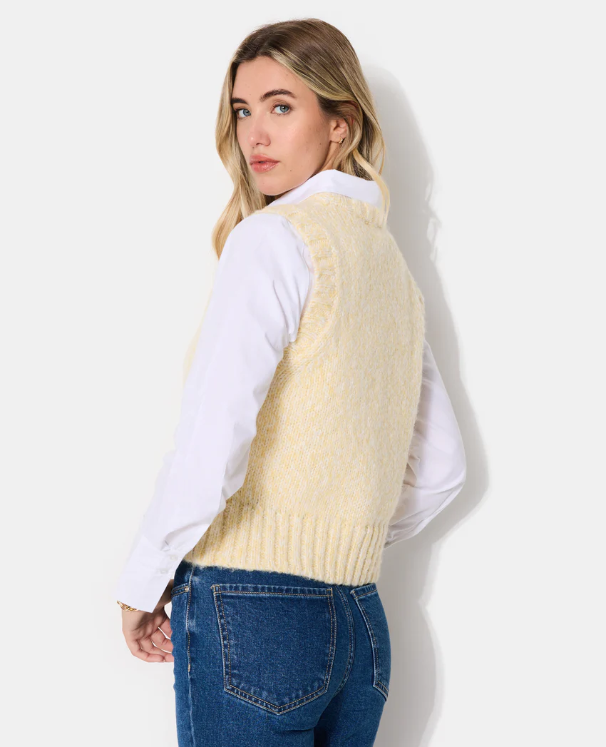 Pimkie Pull sans manches en maille moulinée