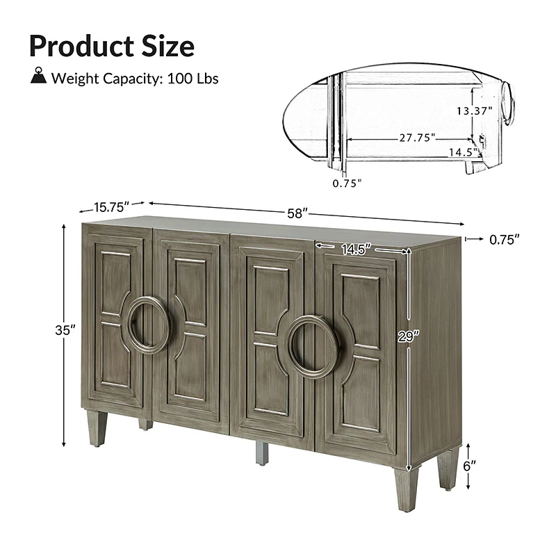 Alex 58" Wide Sideboard