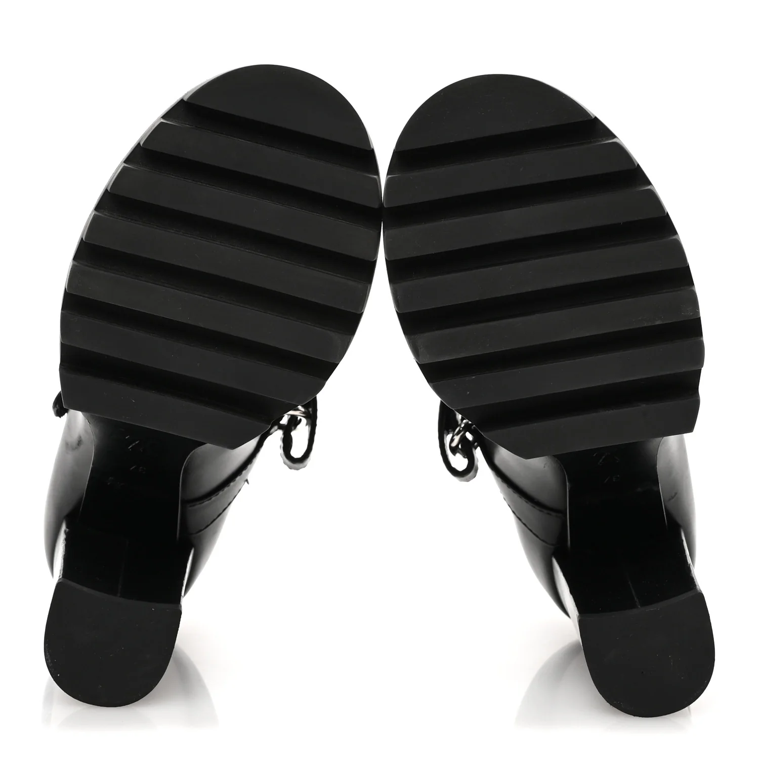 Calfskin Star Trail Ankle Pumps 37 Black - Top Club