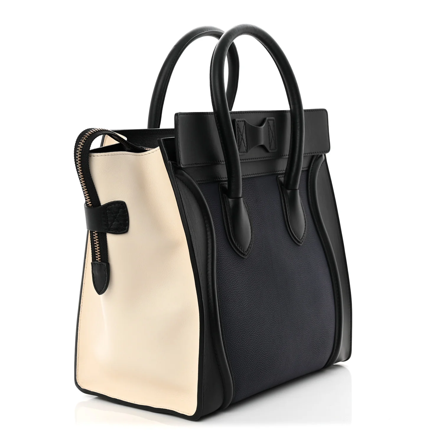 Velluto Calfskin Mini Tri-Color Luggage Navy - Top Club