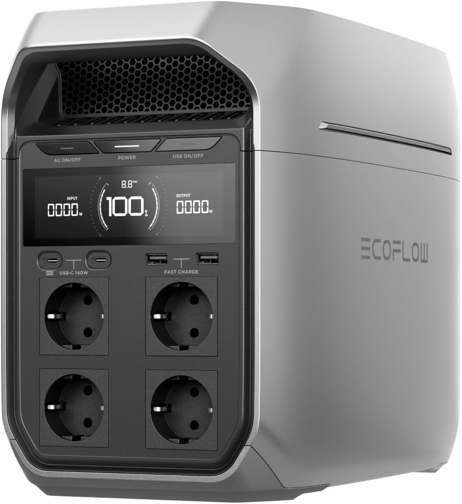 EcoFlow Centrale elettrica portatile DELTA 3 Plus, 1024Wh batteria LFP, uscita fino a 1800W, il prodotto è inutilizzato, solo una parte dell'imballaggio è difettosa (Ricondizionato)
