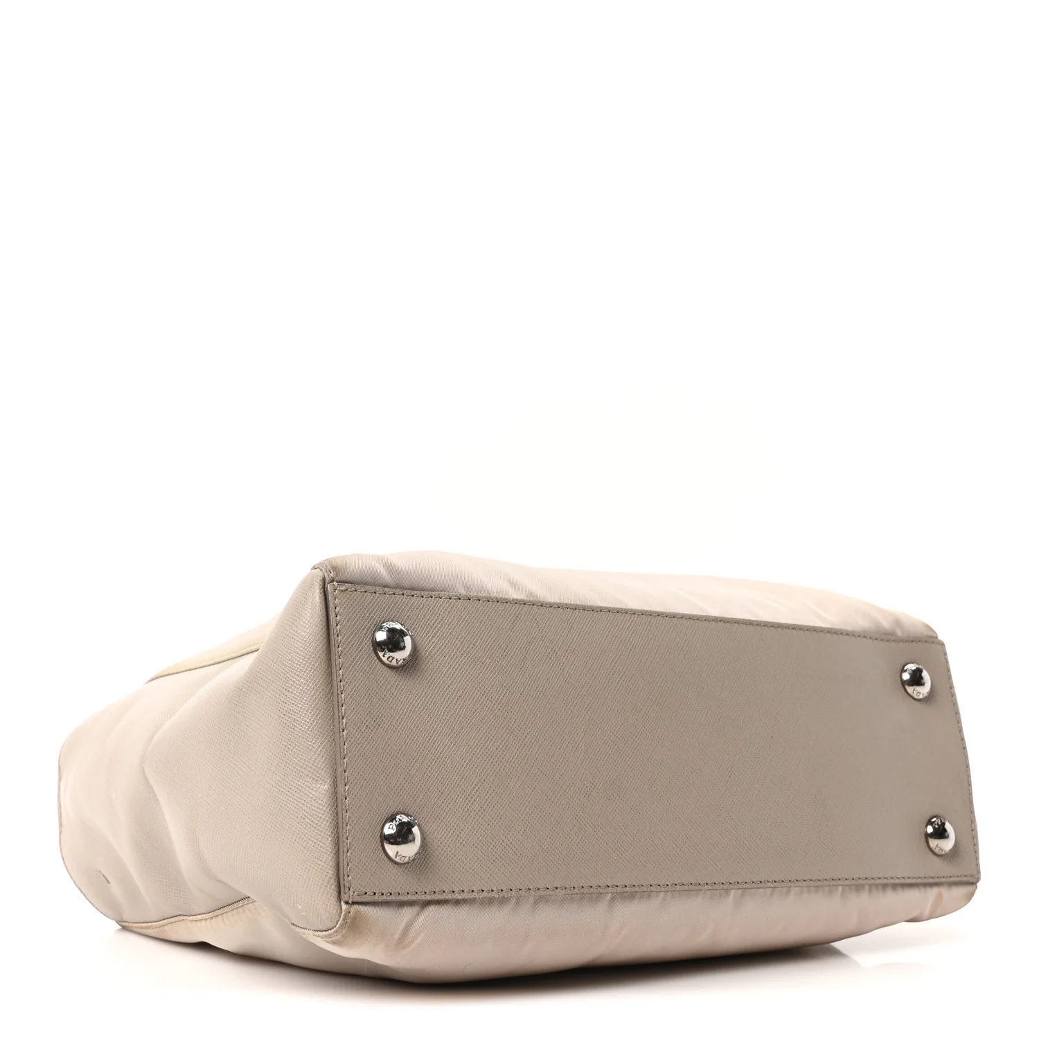 Nylon Saffiano Bi-Color Tote Grey - Top Club
