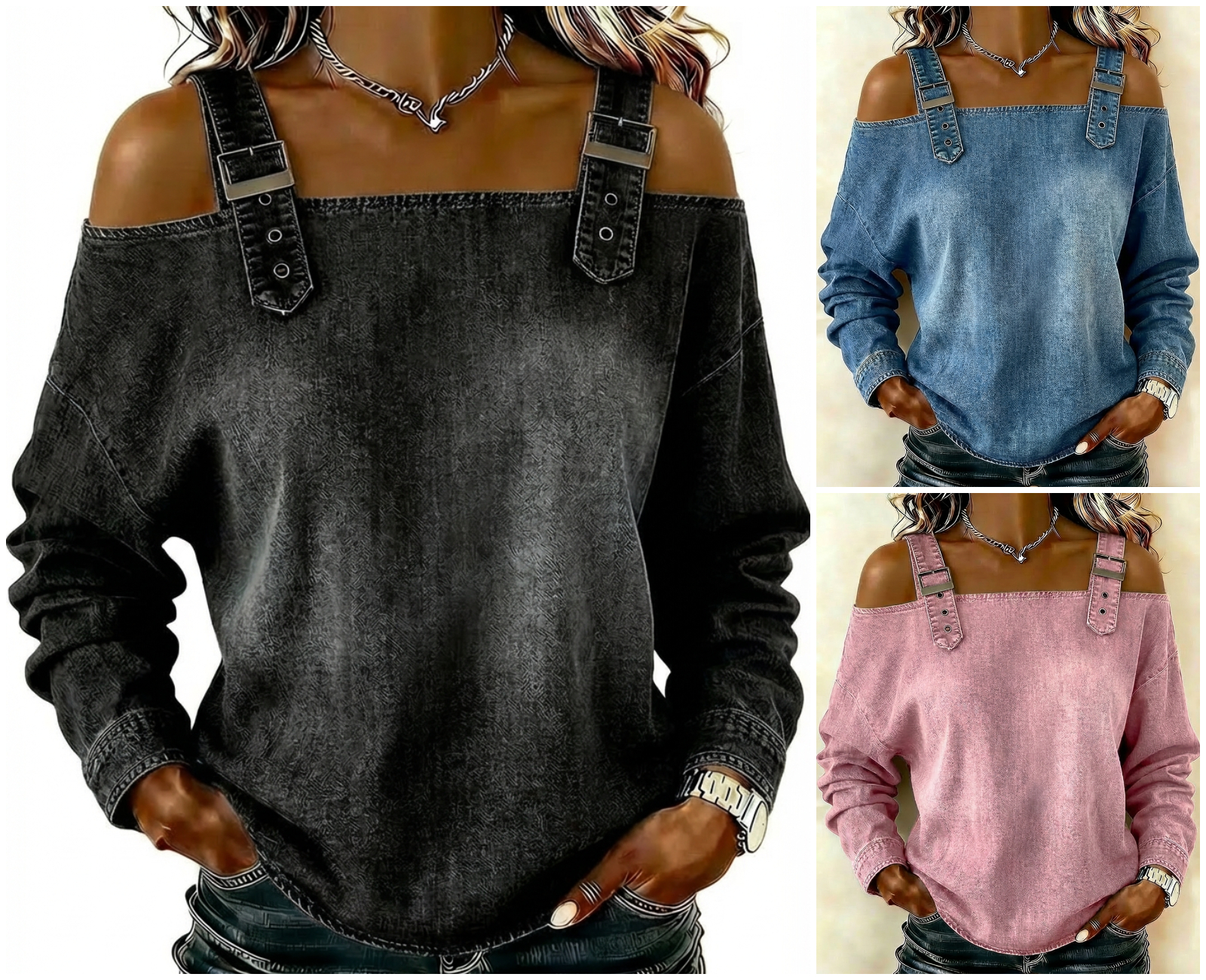 Women's sleeveless denim shirt - Nordfashionstorm - Women's Clothing, Fashion for You - Nordfashionstorm.com