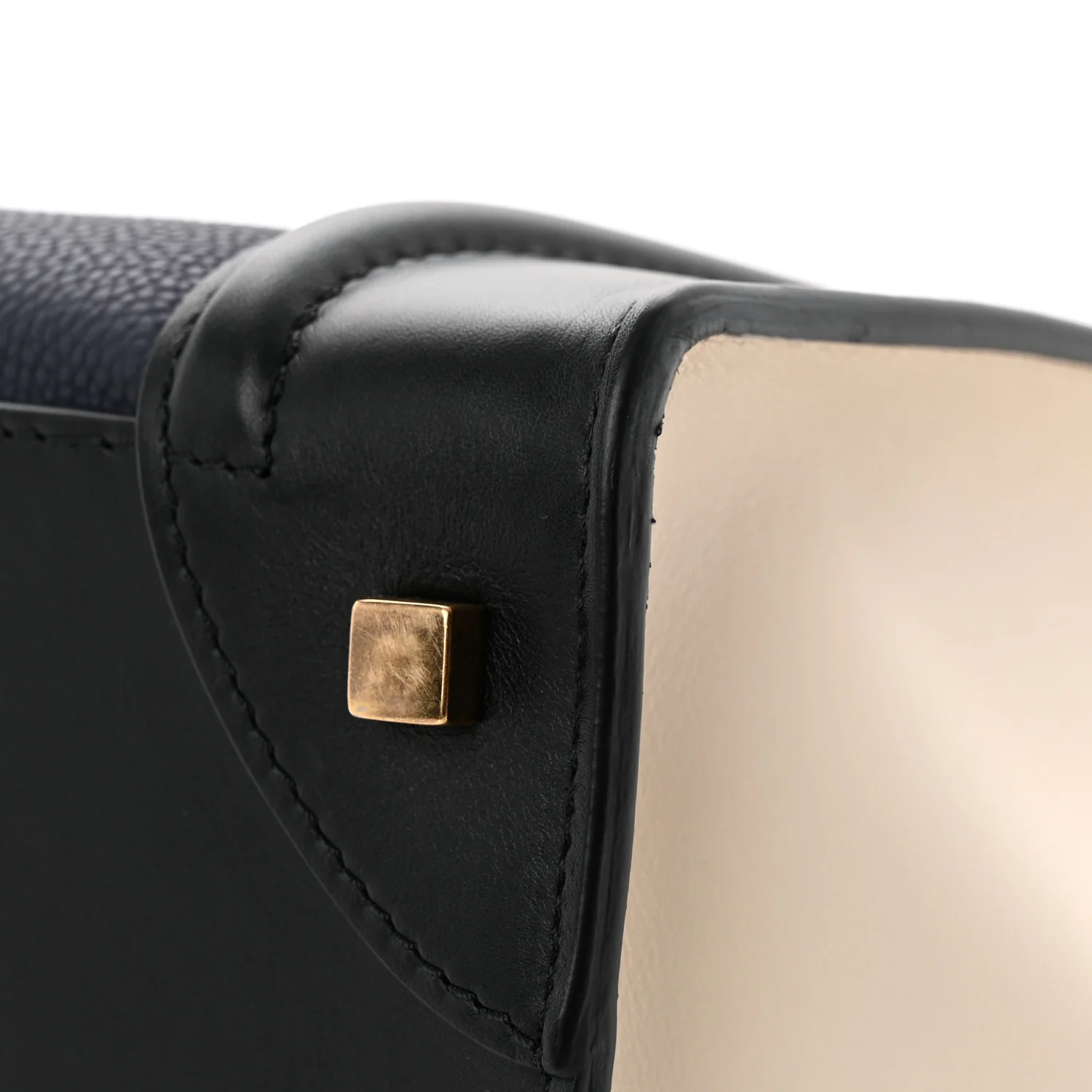 Velluto Calfskin Mini Tri-Color Luggage Navy - Top Club