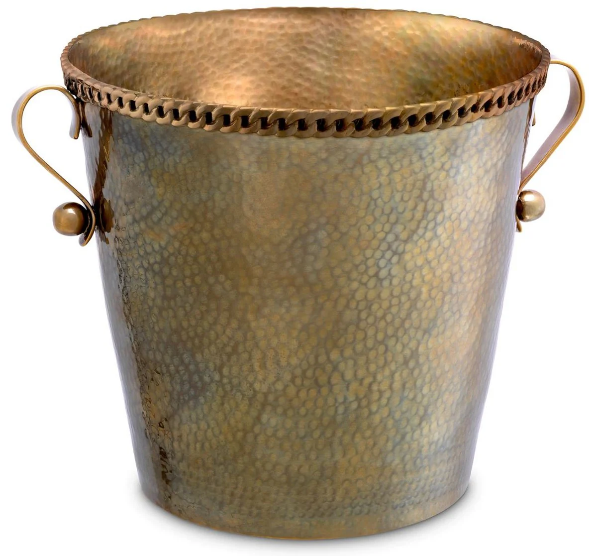 Luxury wine cooler with 2 carrying handles vintage brass Ø 25.5 x H. 23.5 cm - champagne cooler - champagne cooler - catering accessories - restaurant accessories - hotel accessories