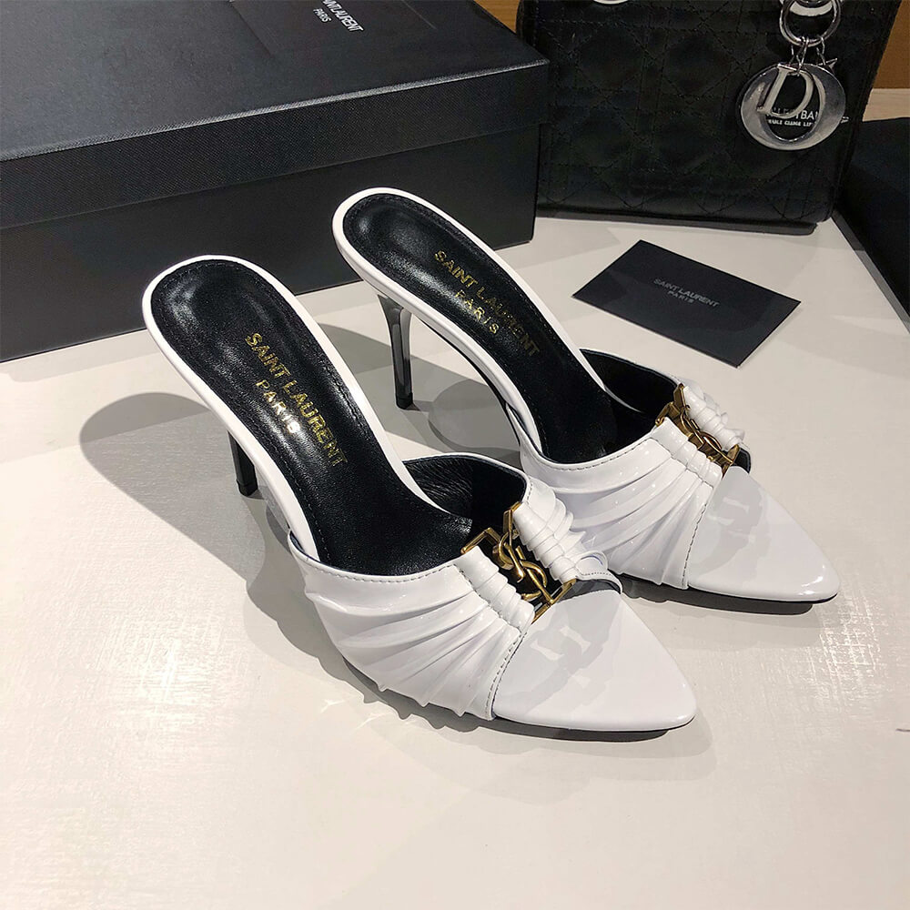 YSL  BABYLONE MULES IN SMOOTH LEATHER - Top Club