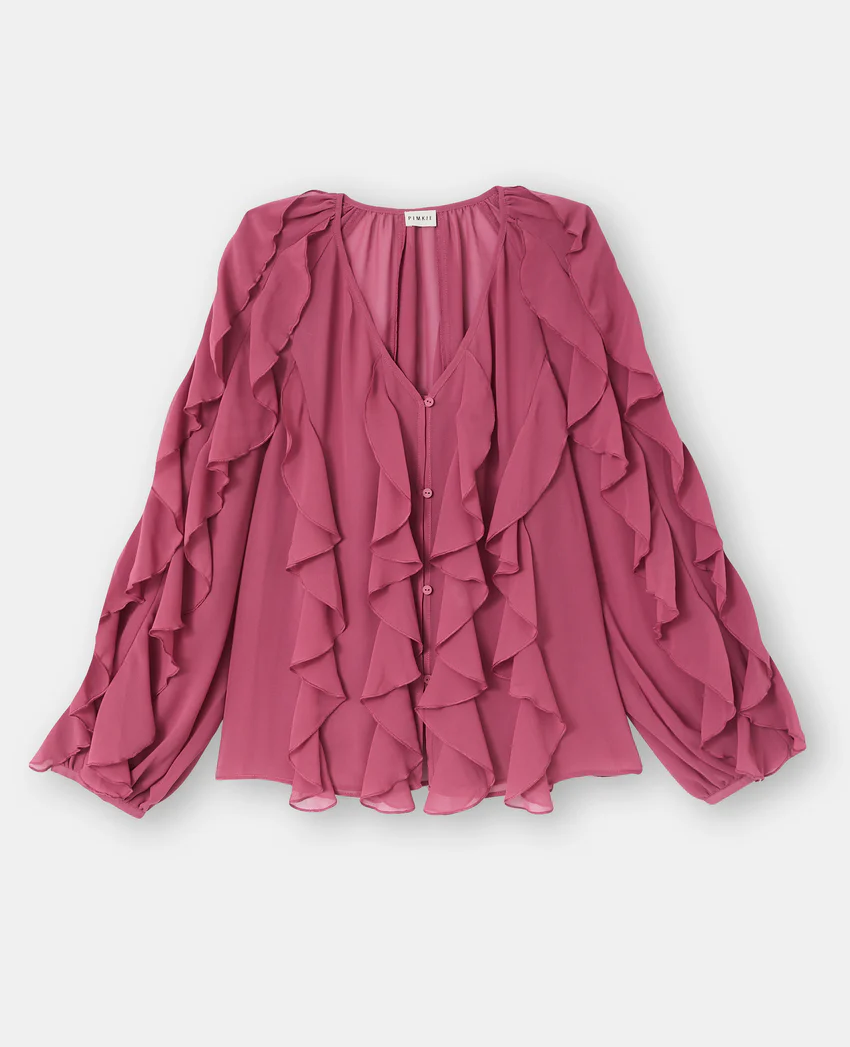 Pimkie Blouse en voile avec volants et boutons