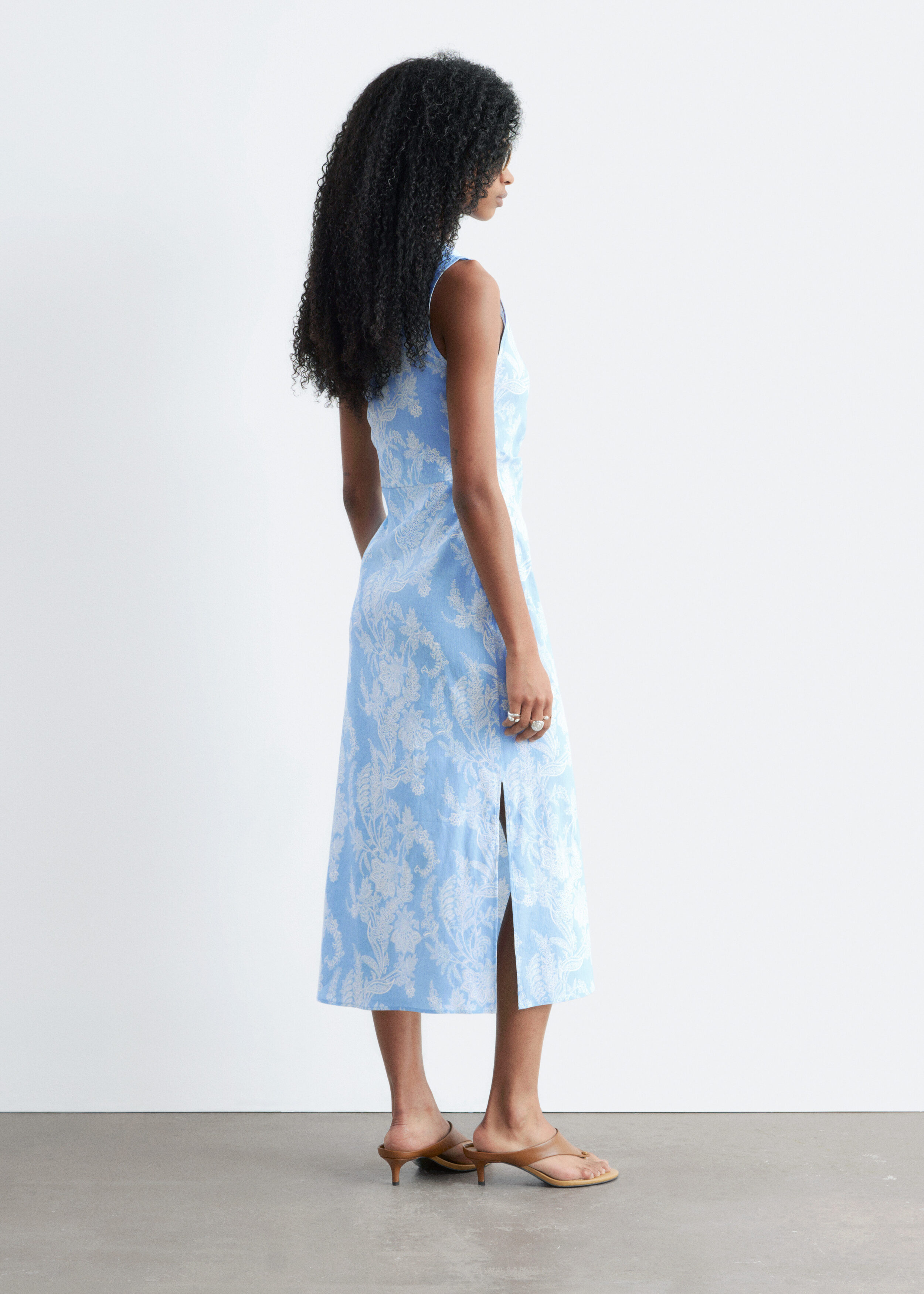 & Other Stories ASYMMETRIC PAISLEY MIDI DRESS