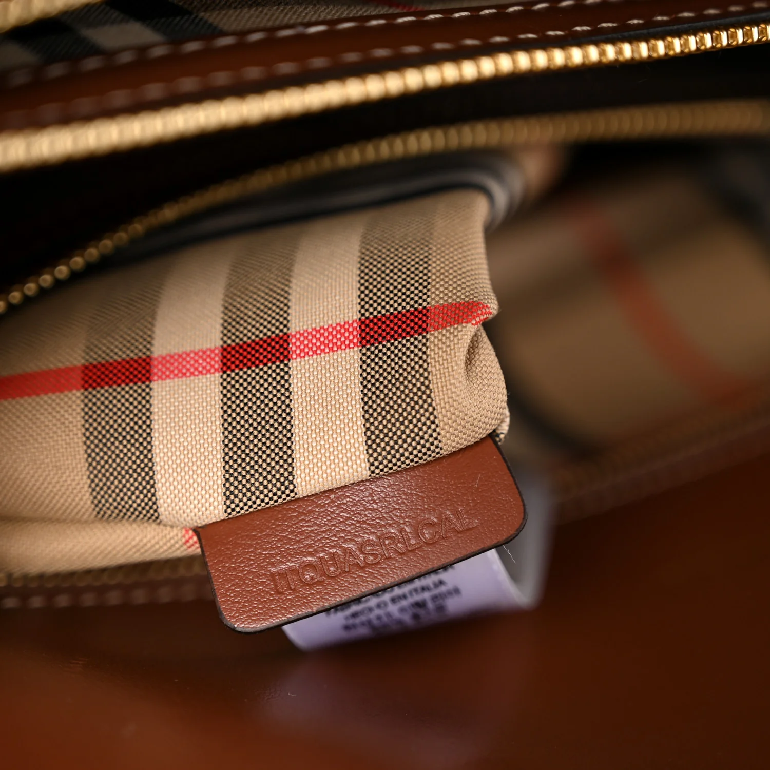 Calfskin Vintage Check Medium Two Handle Title Bag Black - Top Club