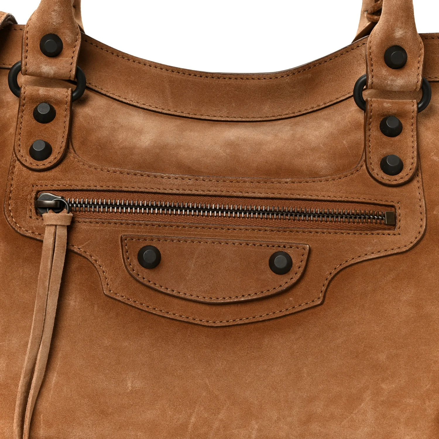 Waxed Suede Calfskin Classic Hardware Medium Le City Camel - Top Club