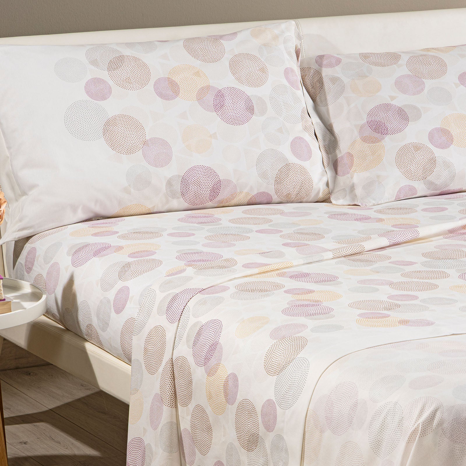 Completo Lenzuola In Cotone Sonic Singolo Corallo Caleffi