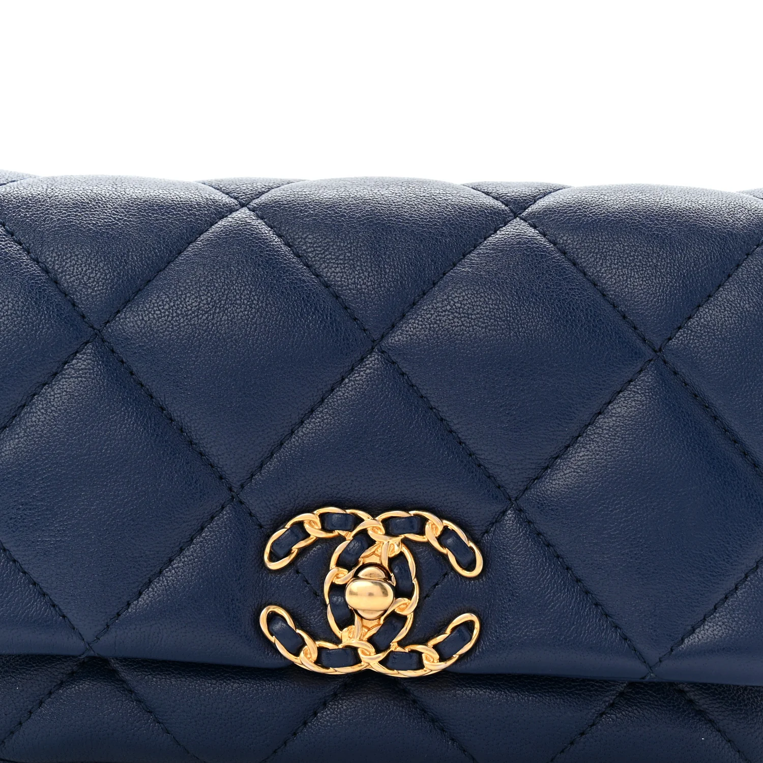 Goatskin Quilted Chanel 19 Waist Bag Dark Blue - Top Club