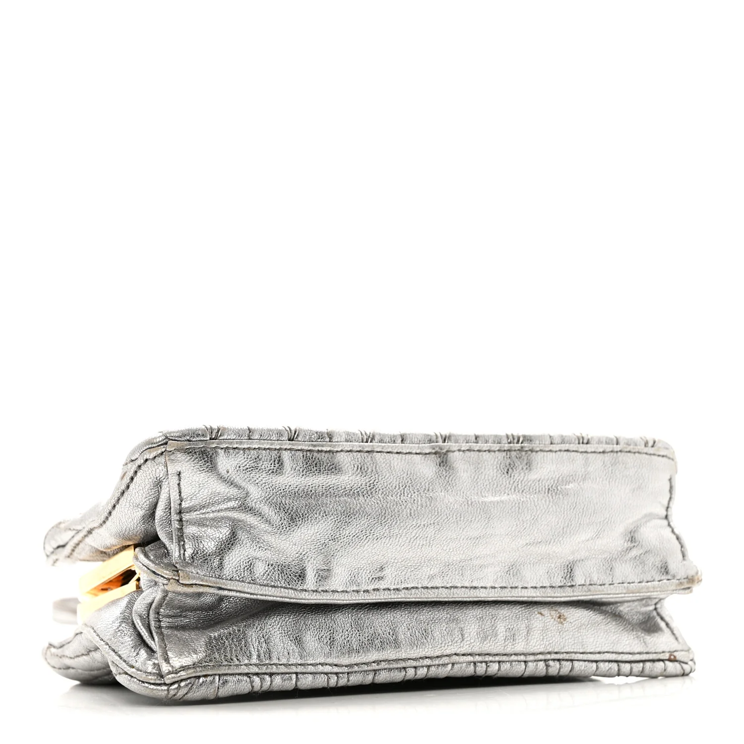 Metallic Matelasse Lux Mini Crossbody Tote Cromo - Top Club
