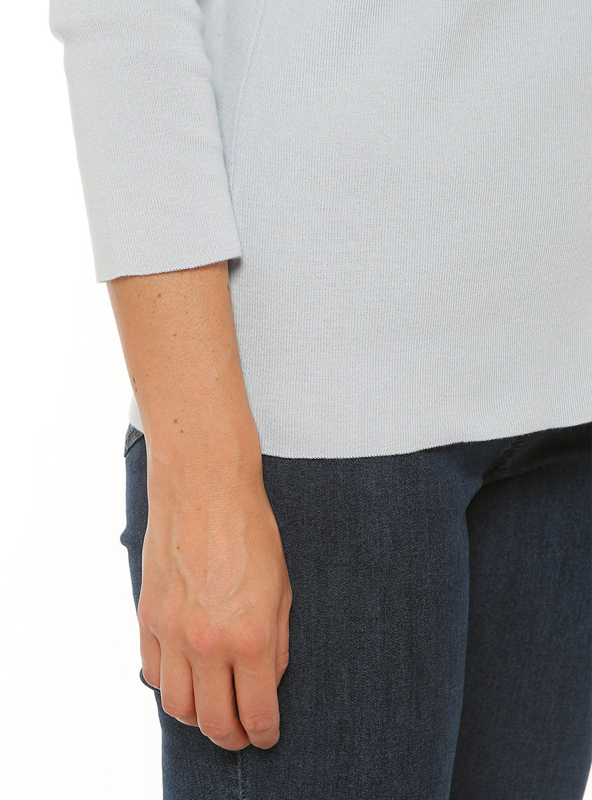 Pull femme en coton ciel pâle