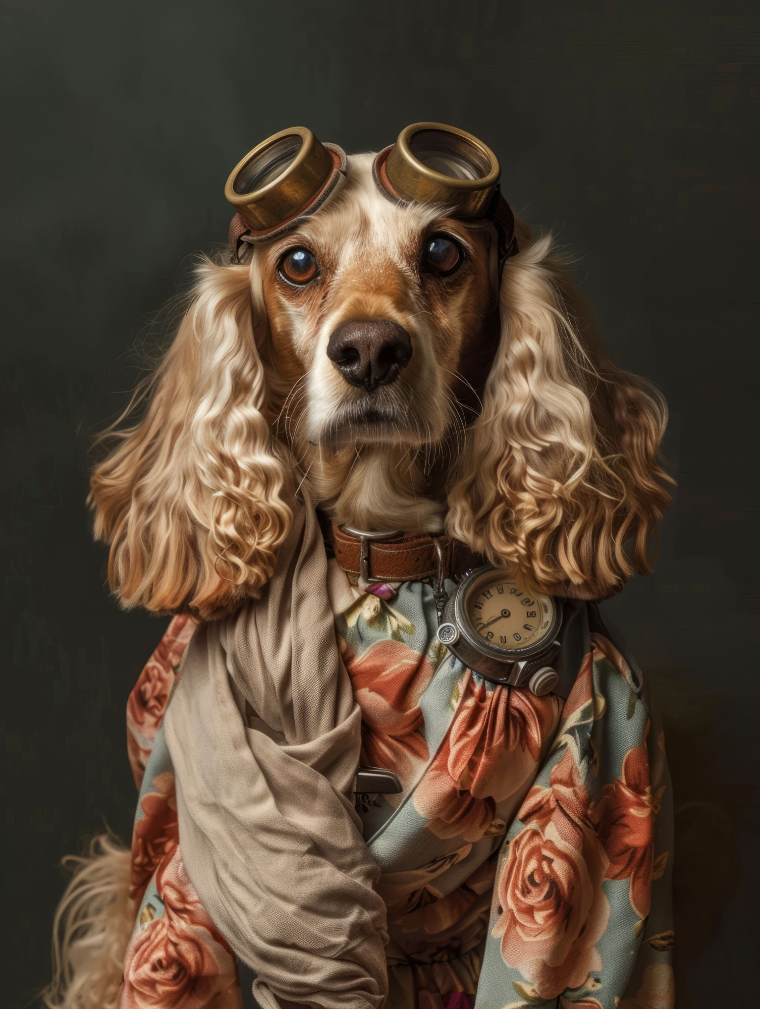 Canvas schilderij van een Cocker Spaniel 100x200 cm