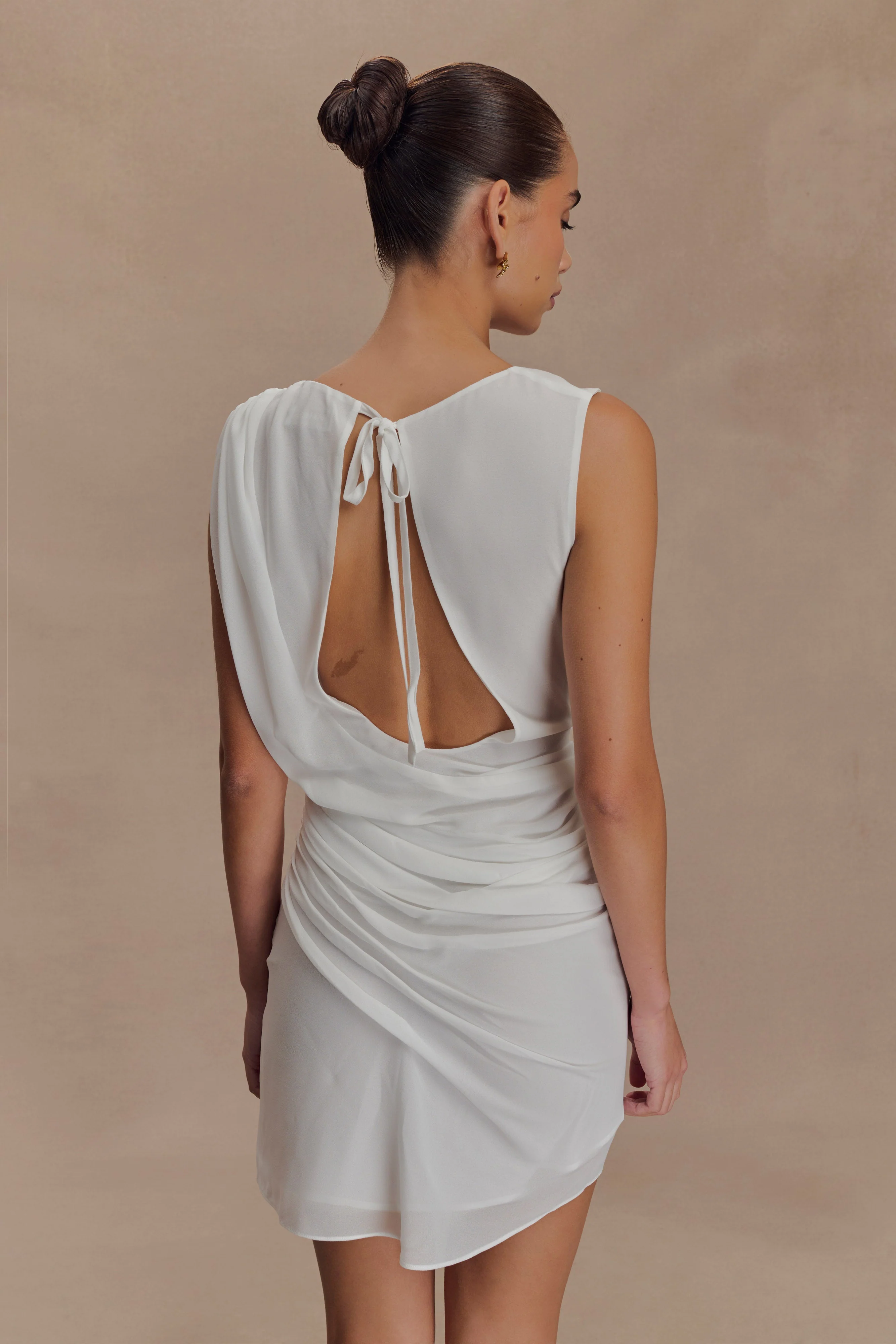 Oria Chiffon Mini Dress - White