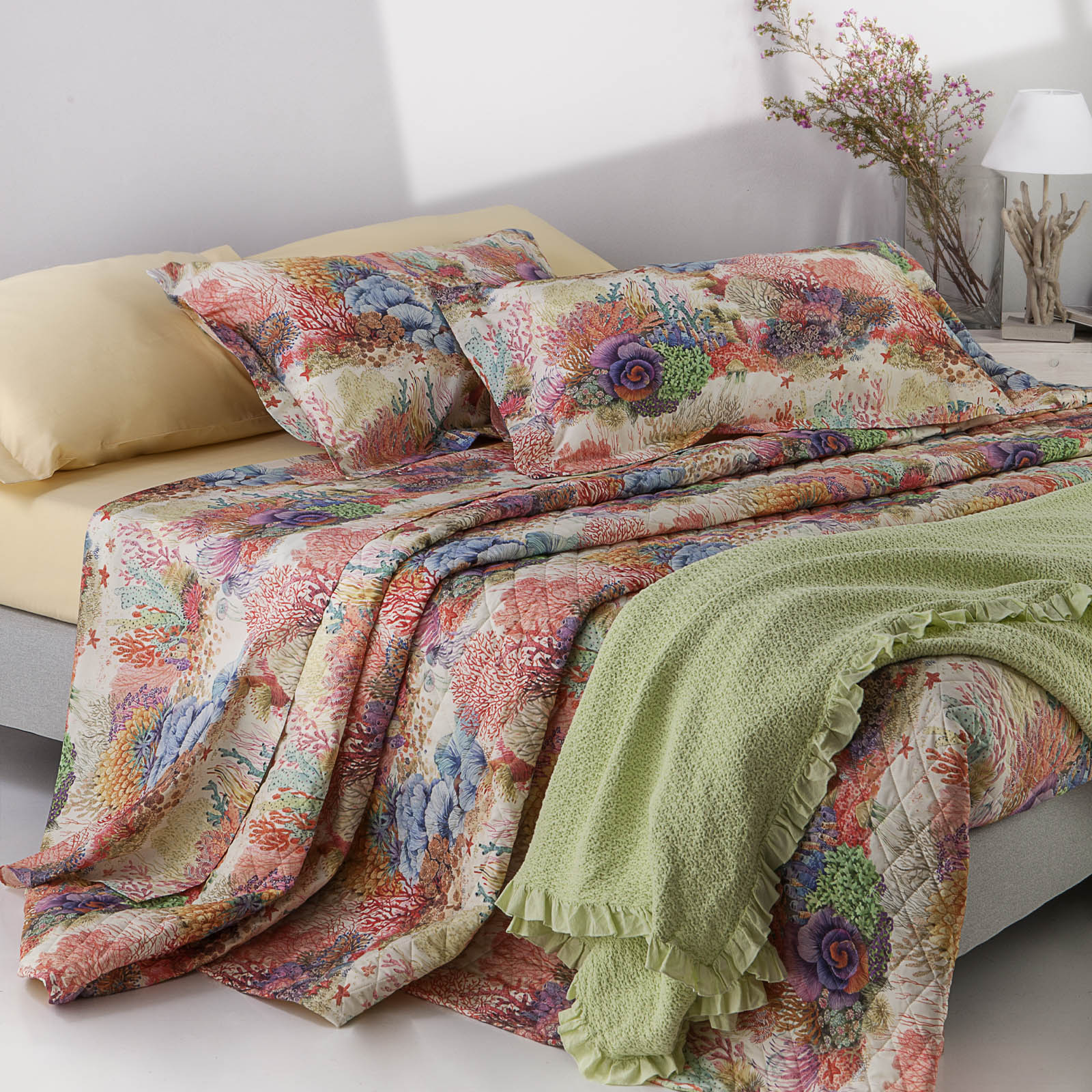 Copriletto Trapuntato In Percalle Sharm Matrimoniale