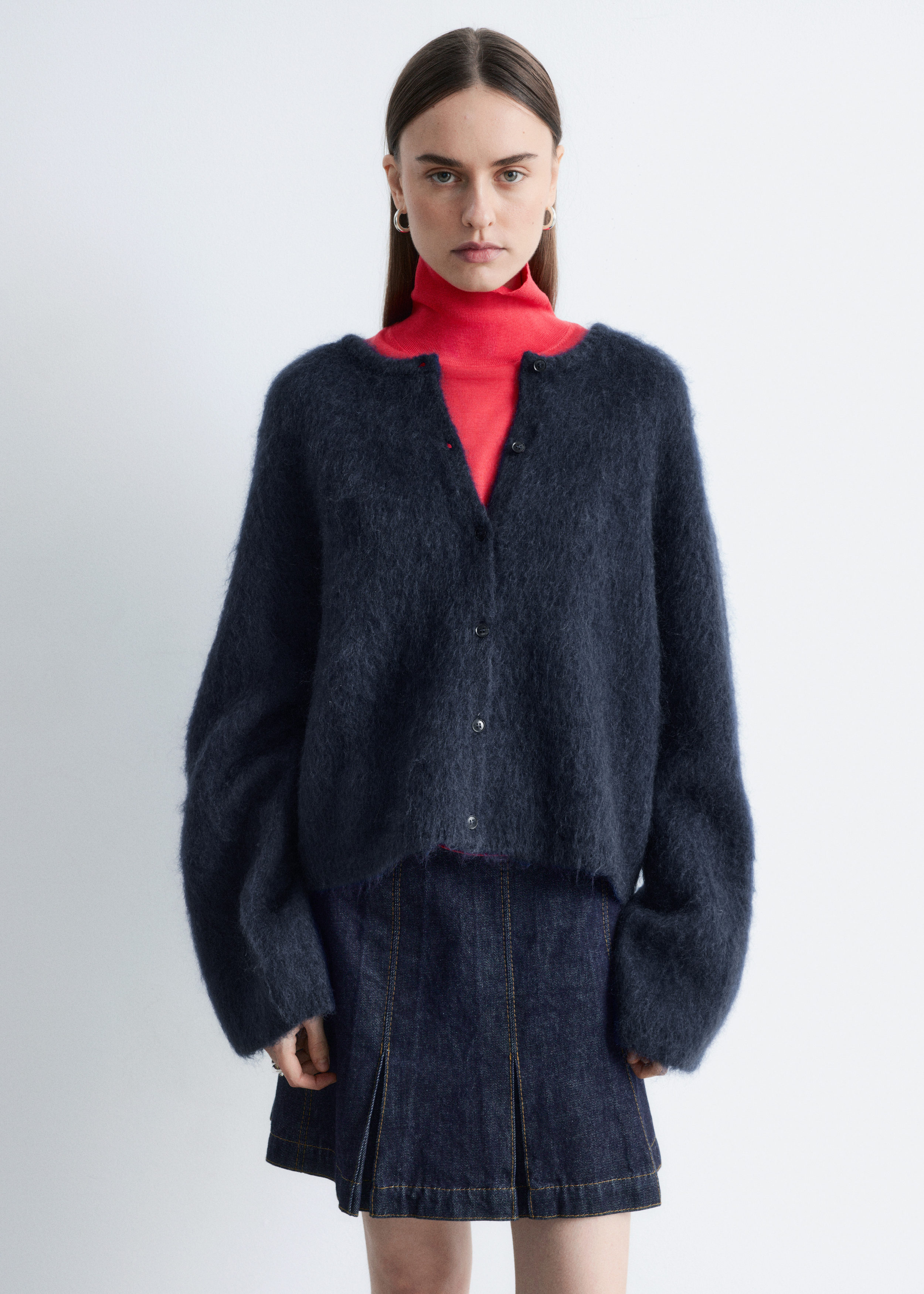 & Other Stories BRUSHED MOHAIR-BLEND CARDIGAN