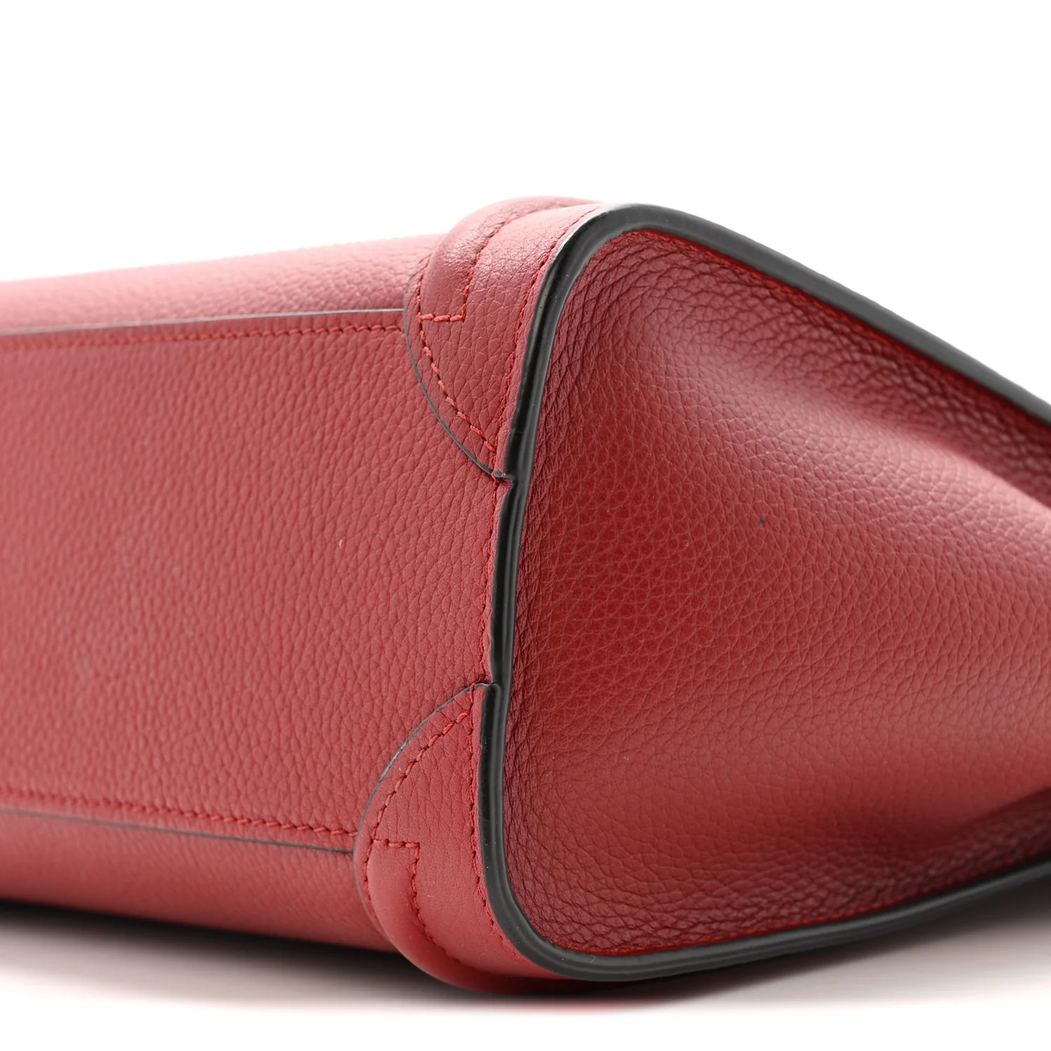 Drummed Calfskin Nano Luggage Merlot - Top Club