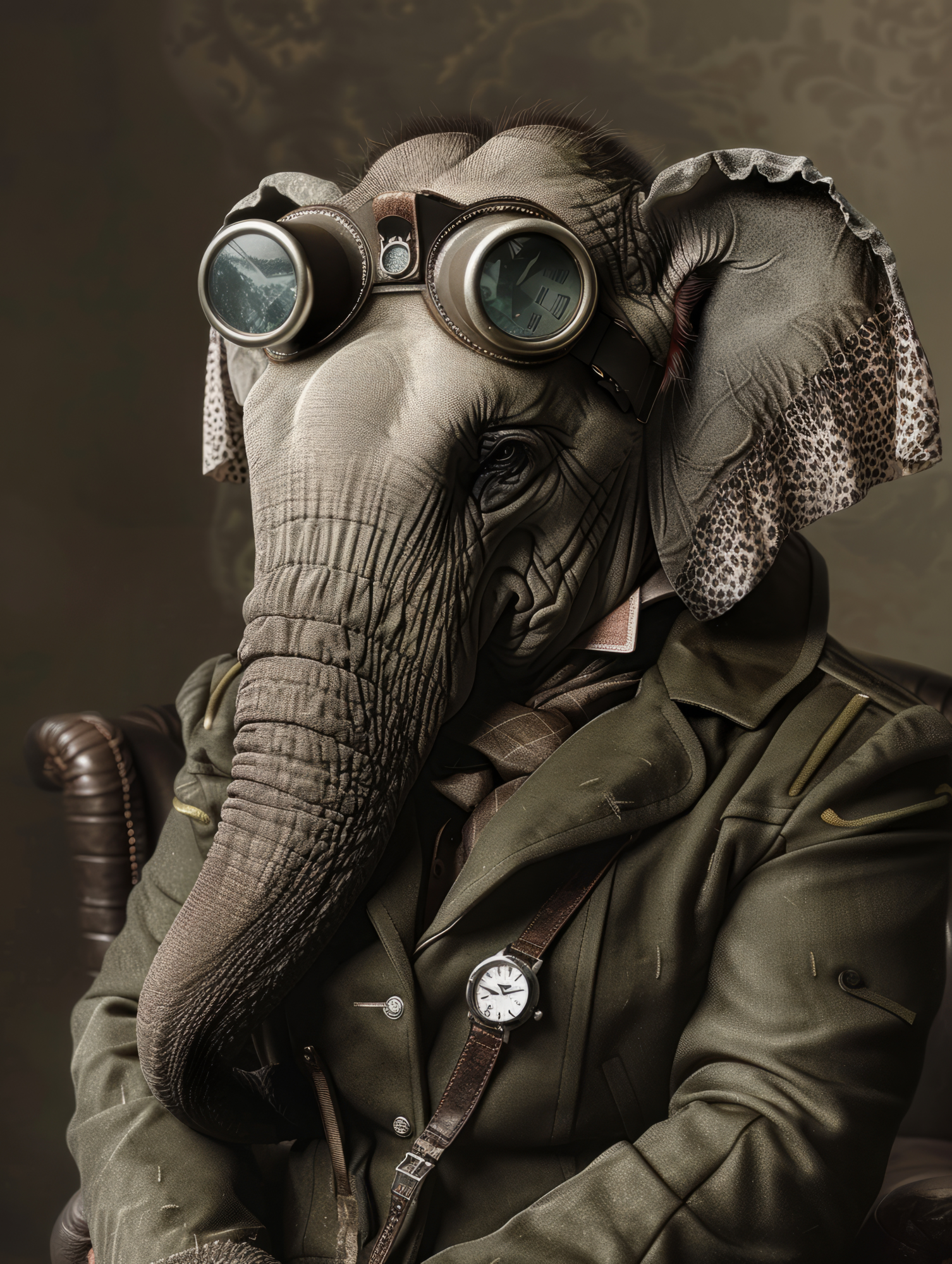 Canvas schilderij van een Olifant 100x200 cm