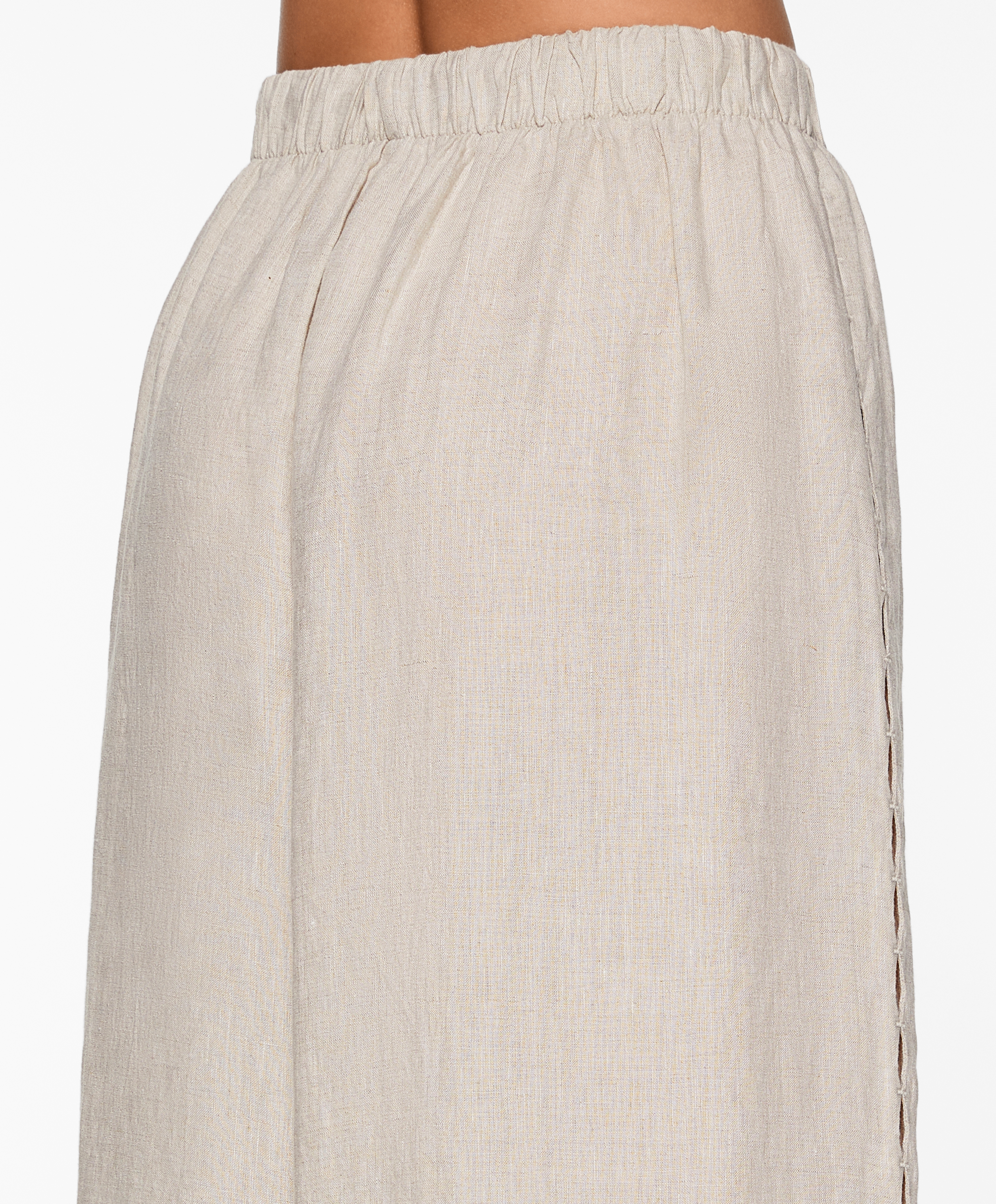 OYSHO Straight cut 100% linen trousers