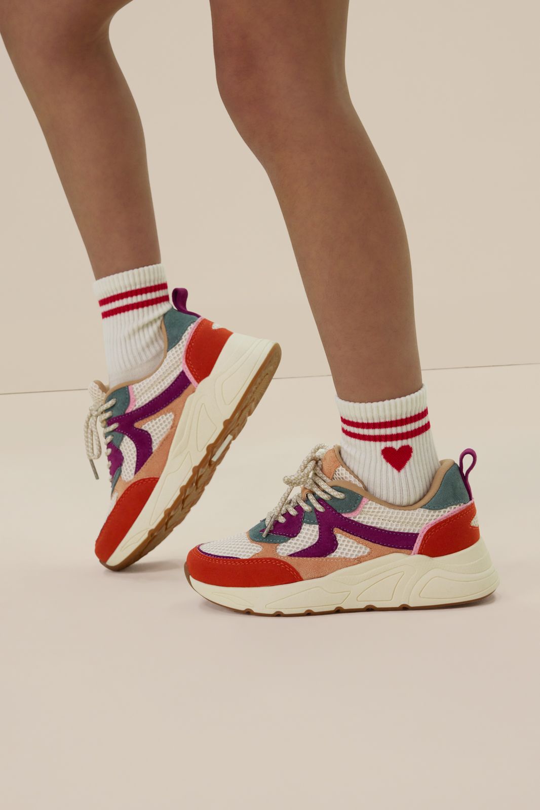 Witte sportsokken met hartje