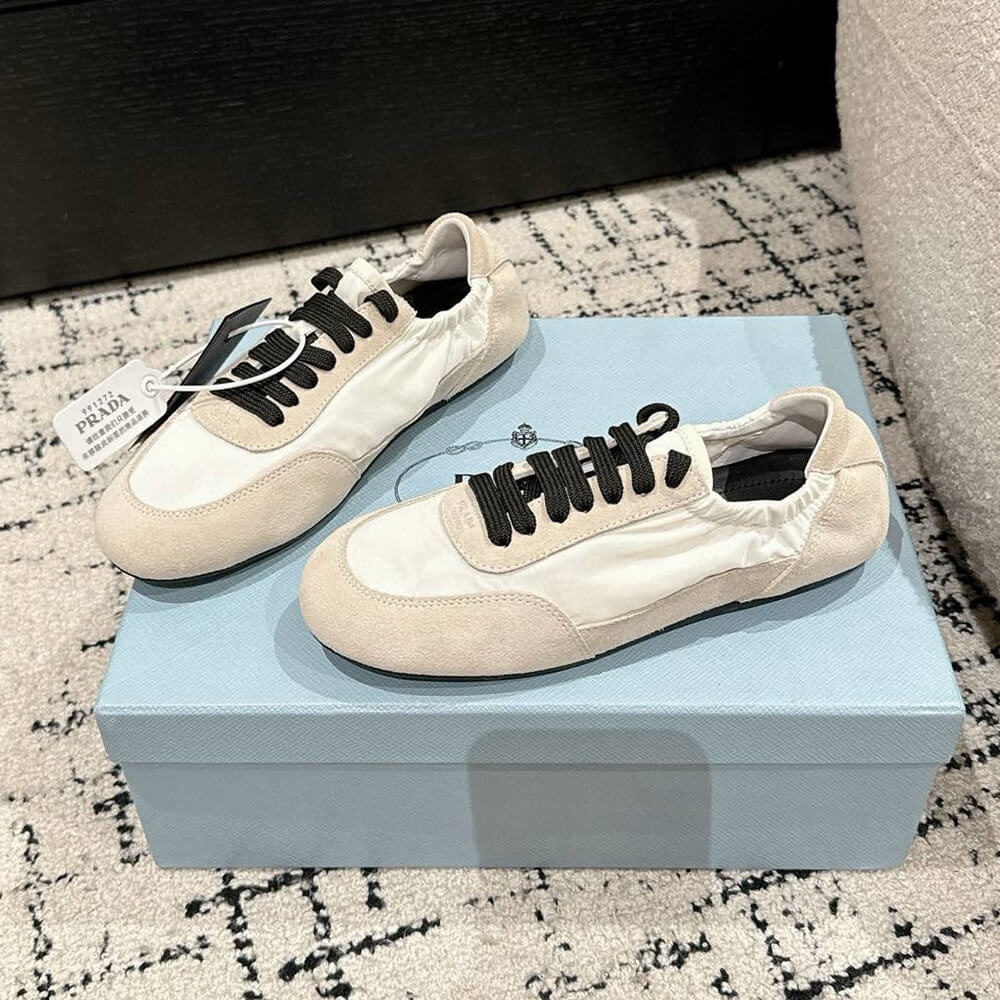 PRADA Collapse Re-Nylon and suede sneakers - Top Club