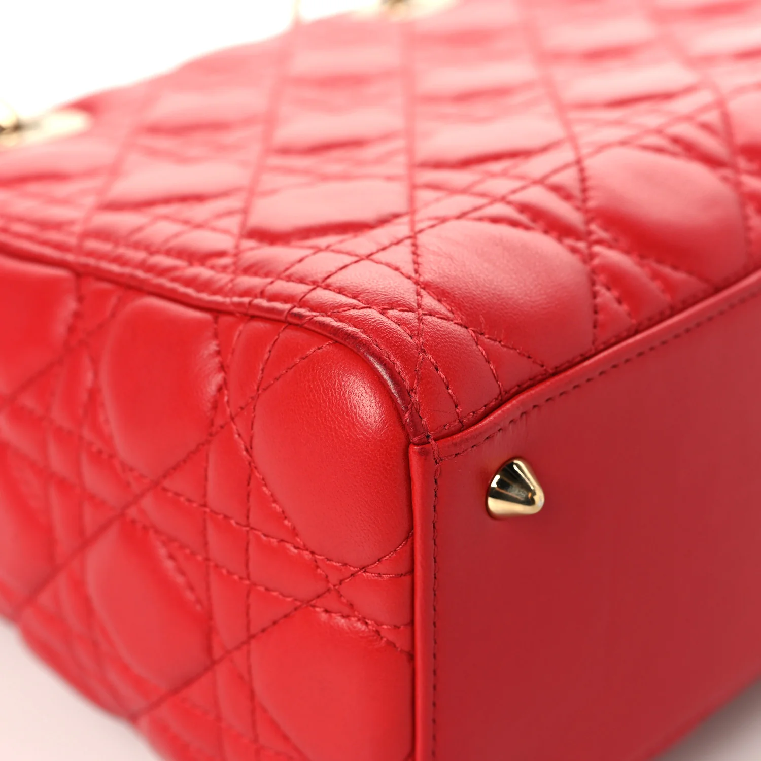 Lambskin Cannage Medium Lady Dior Red - Top Club
