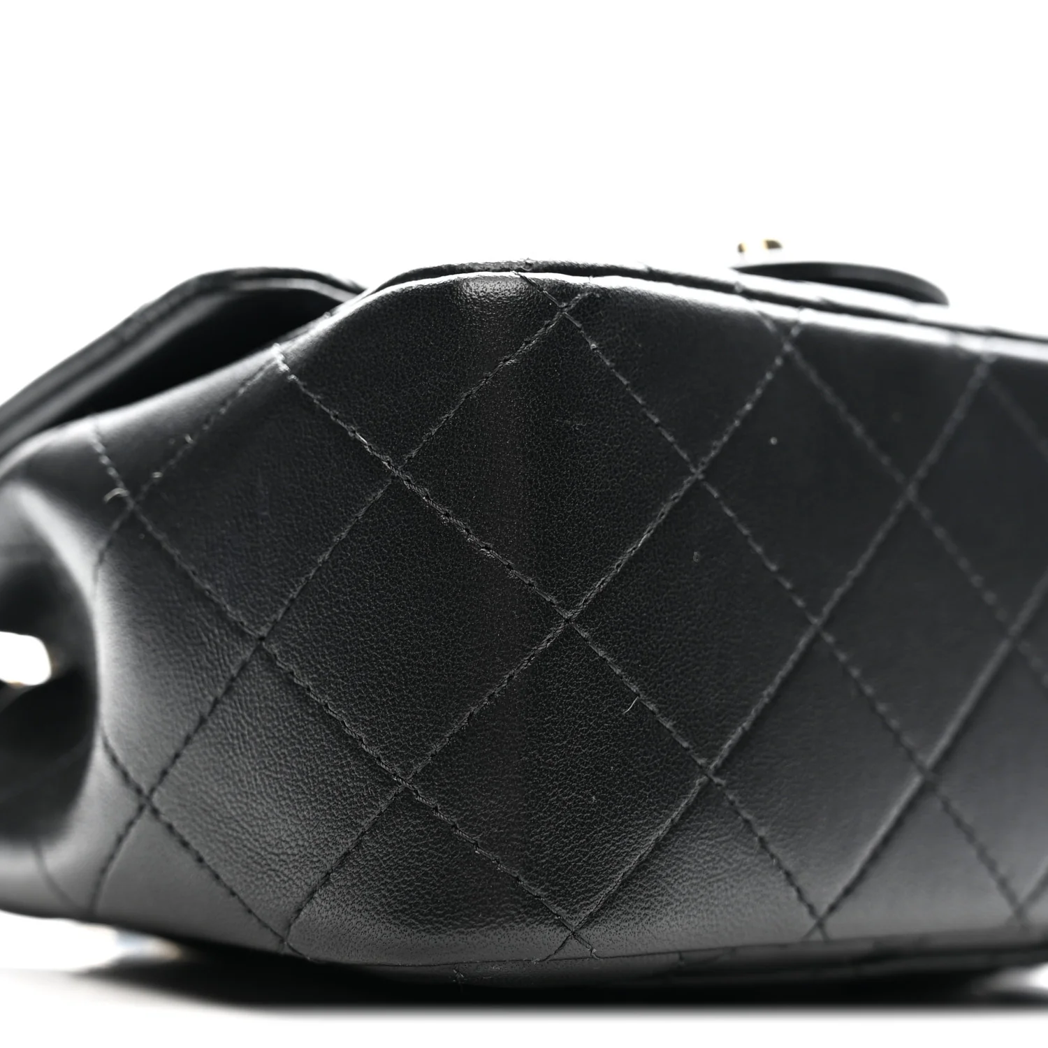 Lambskin Quilted Mini Square Flap Black - Top Club