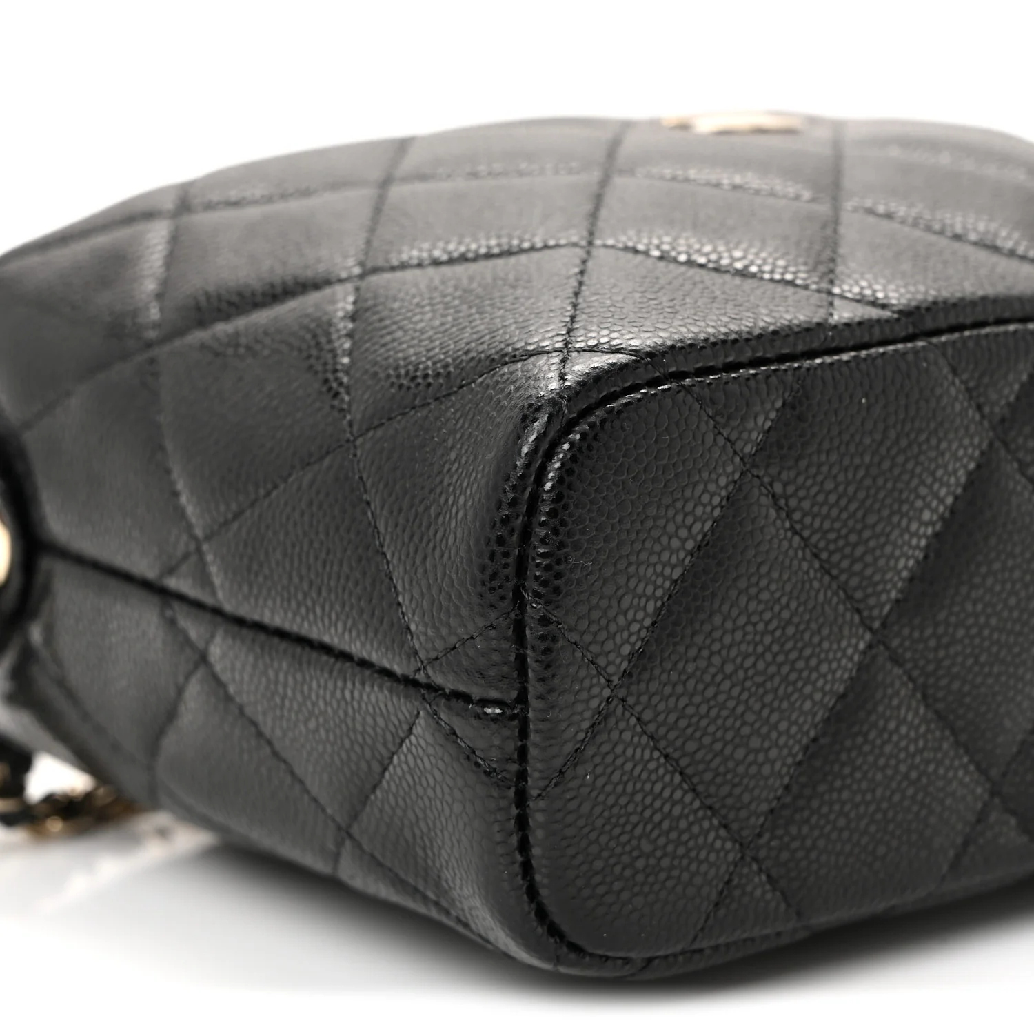 Caviar Quilted Hobo Clutch With Chain  Black - Top Club