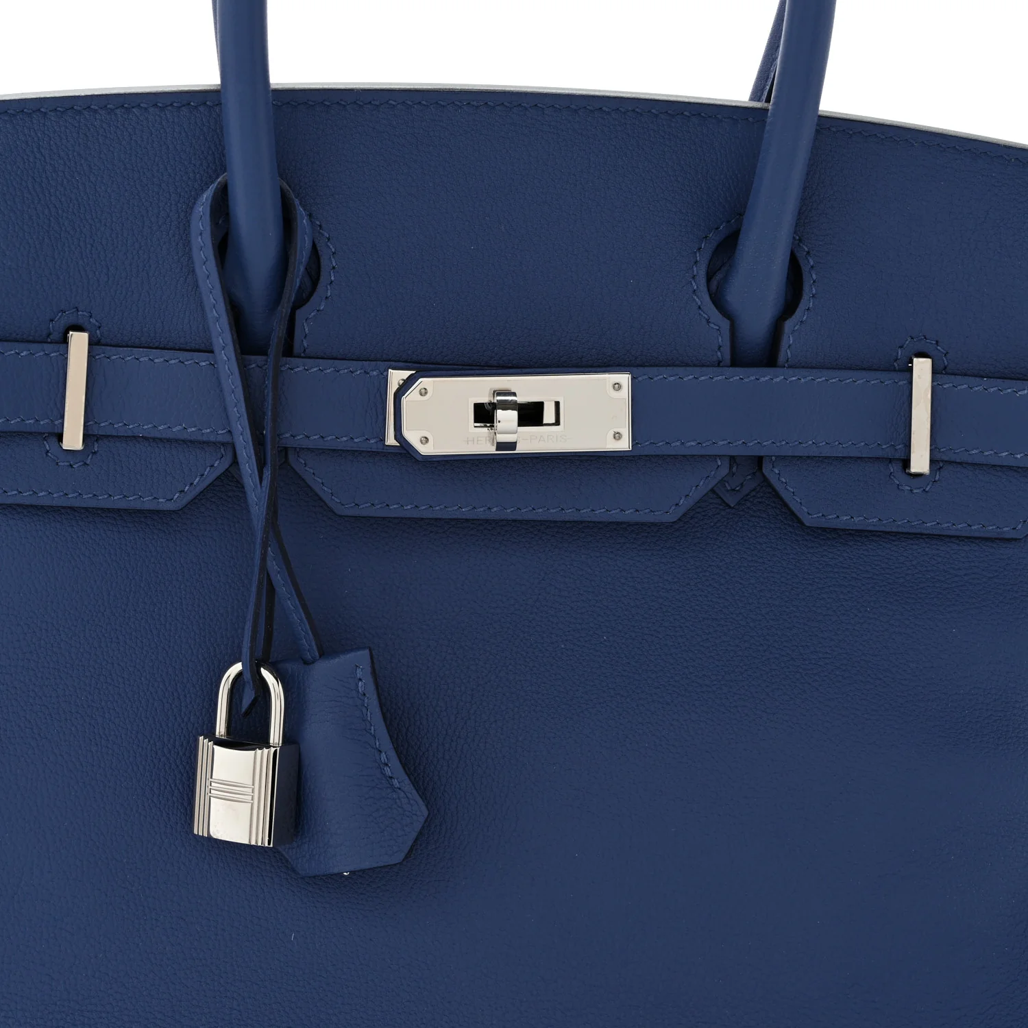 Taurillon Novillo Birkin 30 Bleu Brighton - Top Club