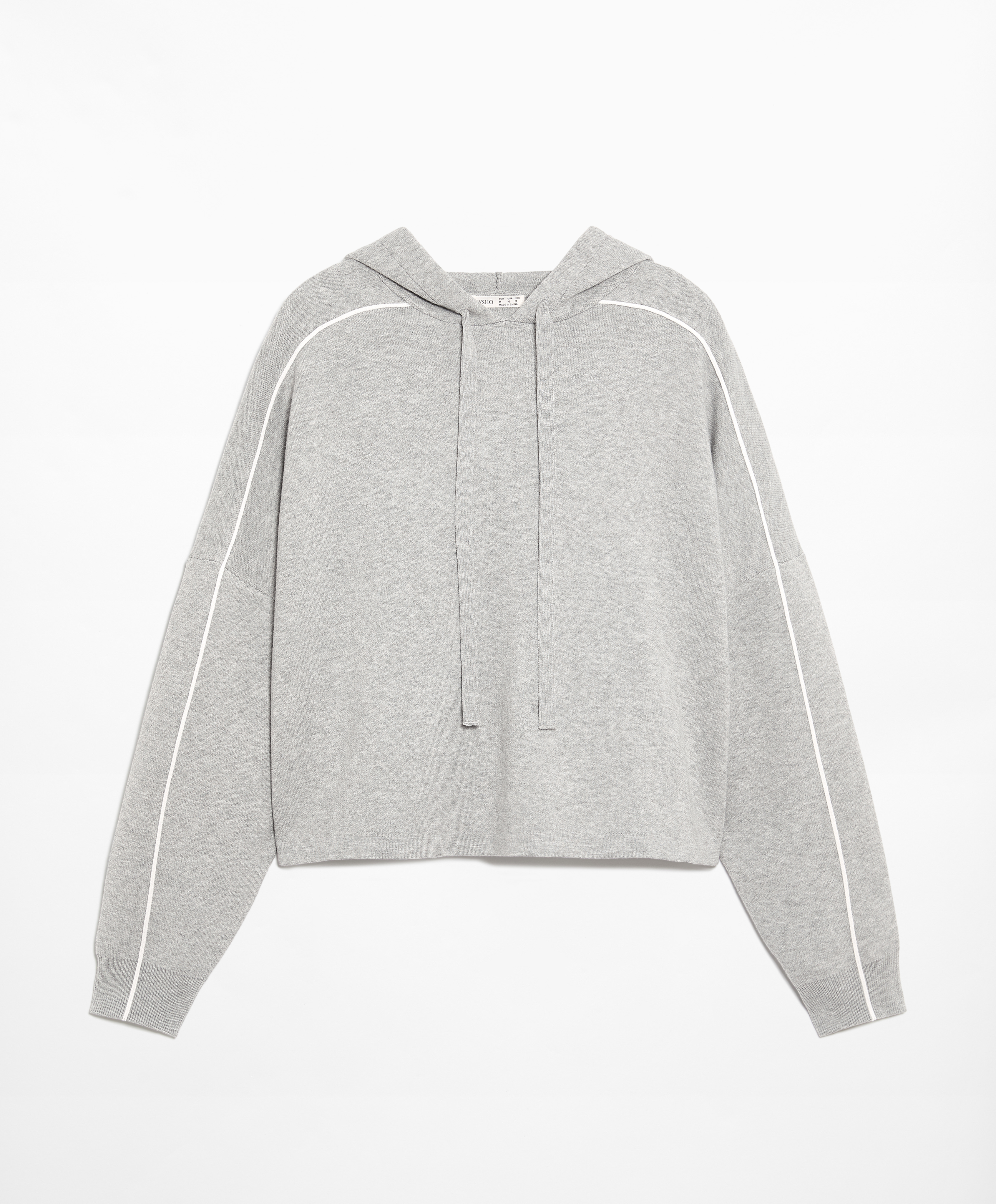 OYSHO Hooded knit sweatshirt with piping