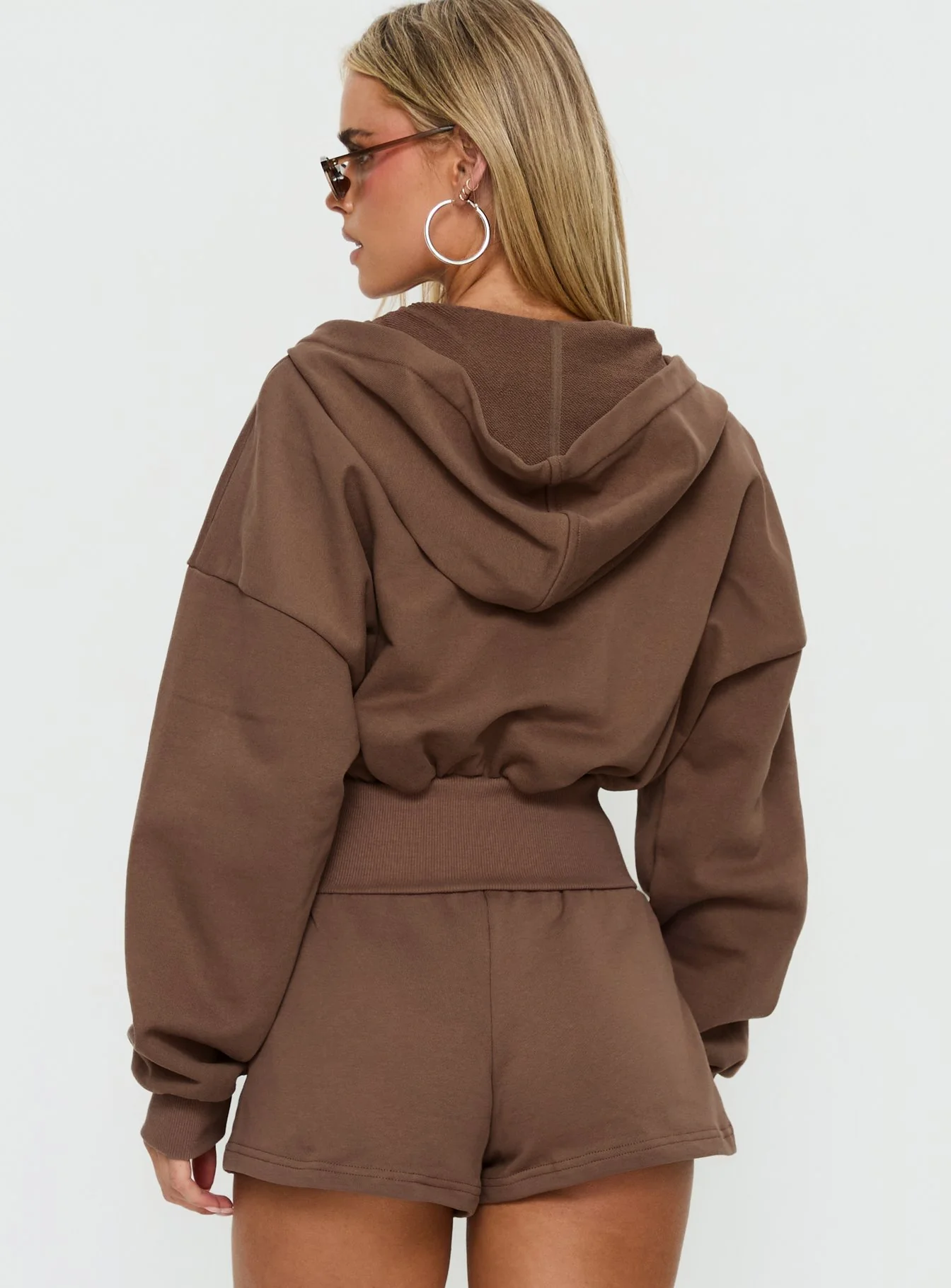 Daytime Cropped Blouson Hoodie Cocoa