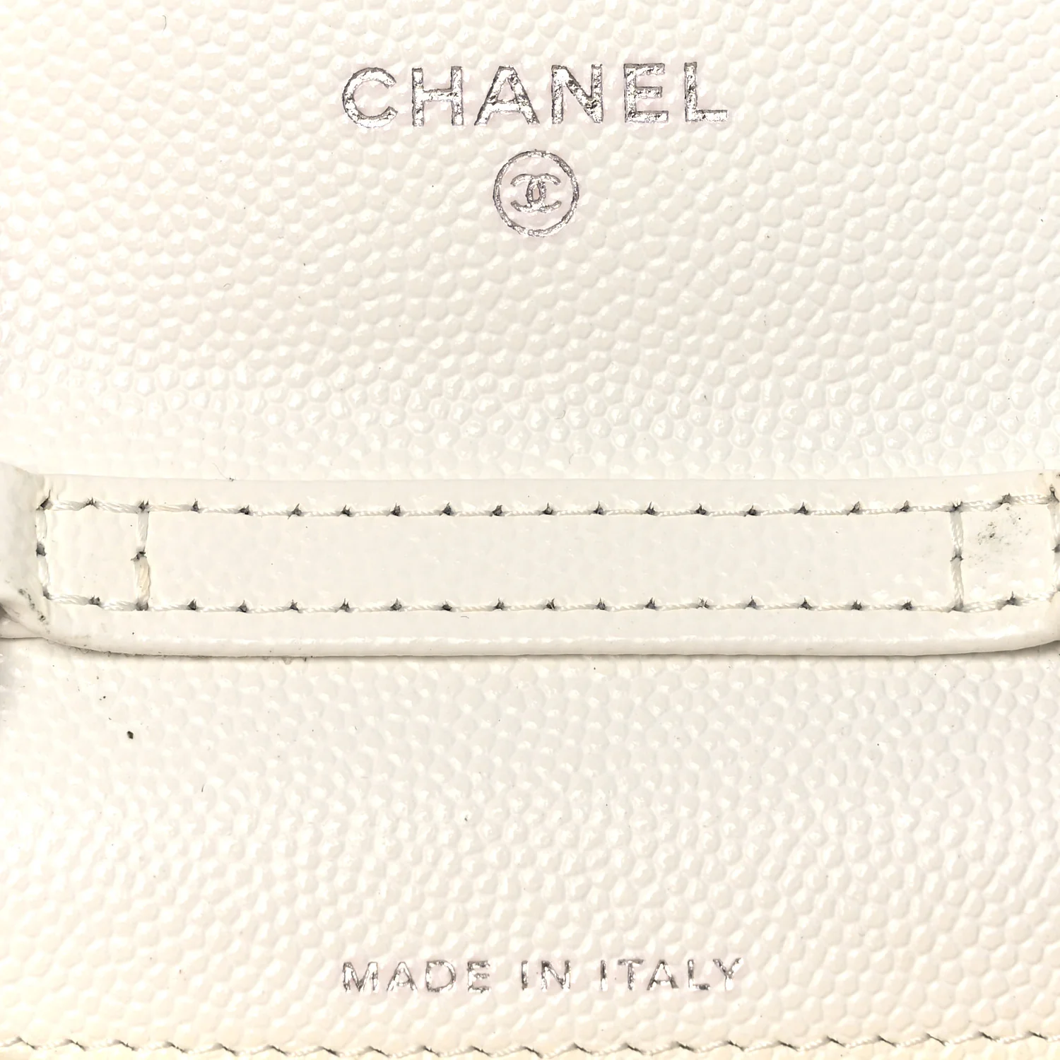 Caviar Quilted Enamel Coco Clutch With Chain White - Top Club