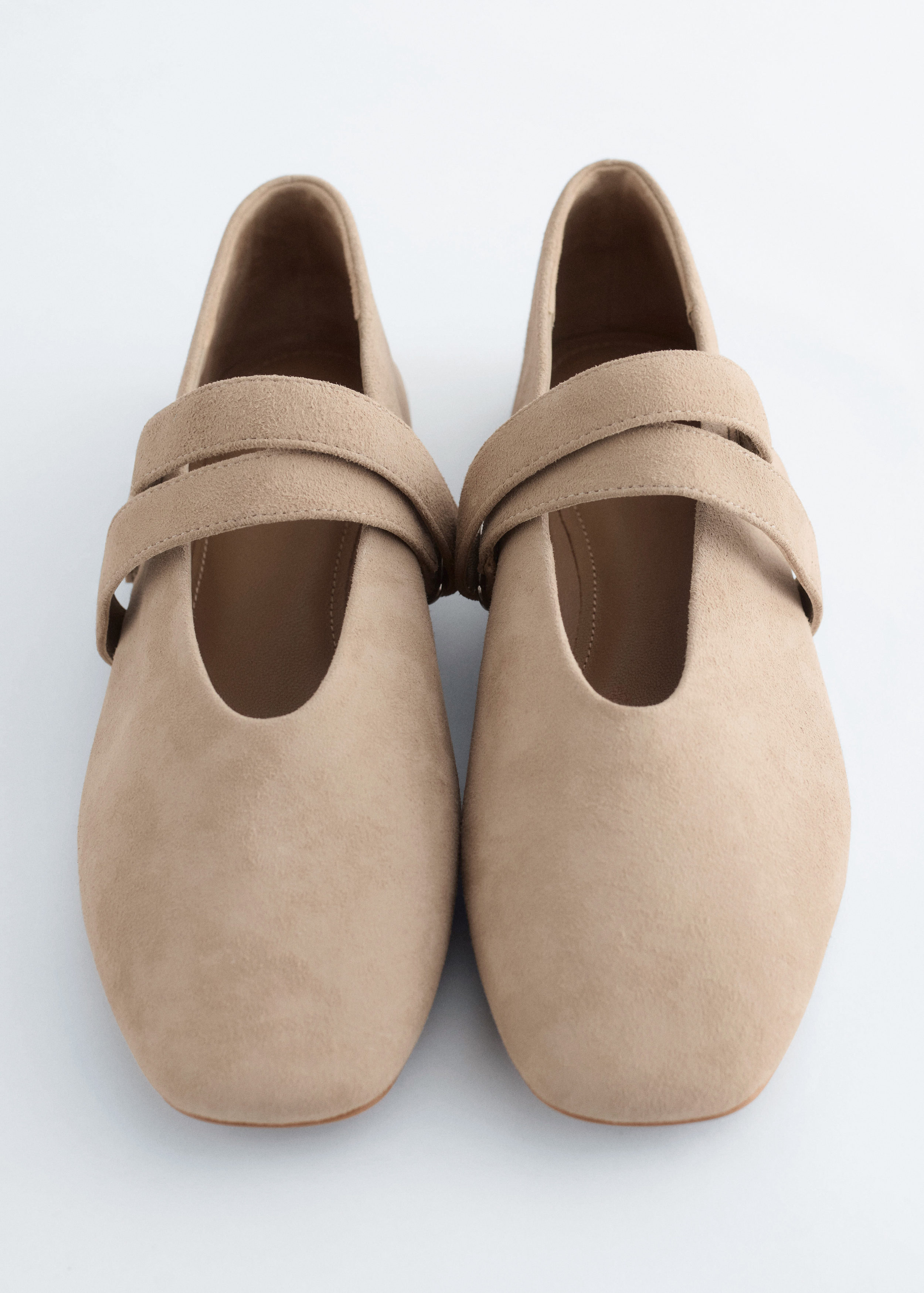 & Other Stories CROSS-STRAP SUEDE BALLET FLATS