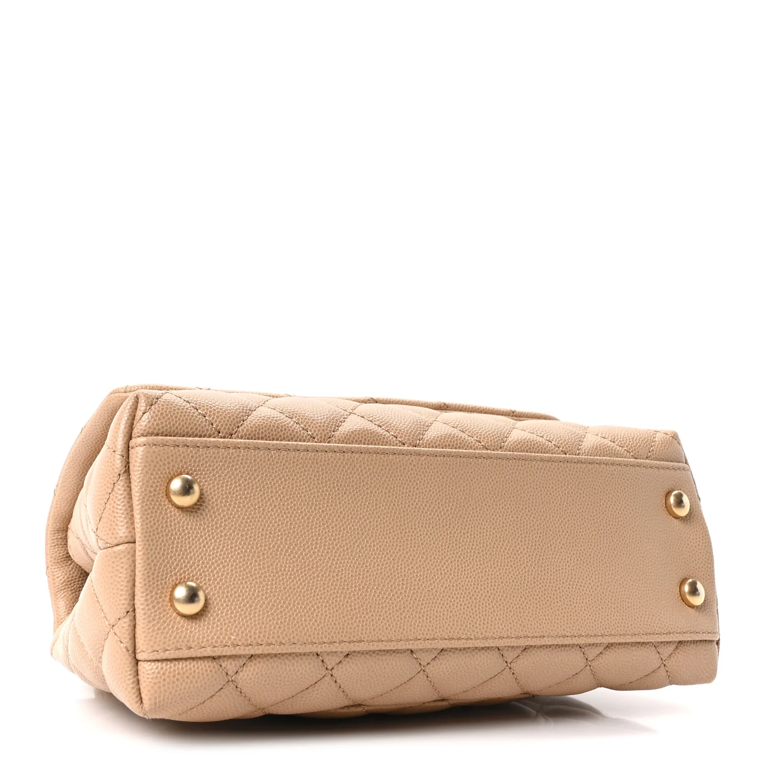 Caviar Quilted Mini Coco Handle Flap Beige - Top Club