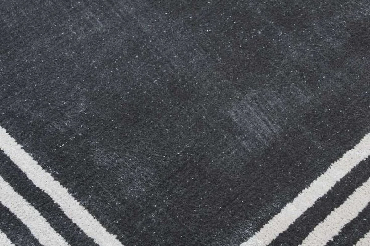 Luxury viscose rug black / gray 160 x 230 cm - Rectangular living room rug - Modern bedroom rug - Luxury interior - Luxury quality