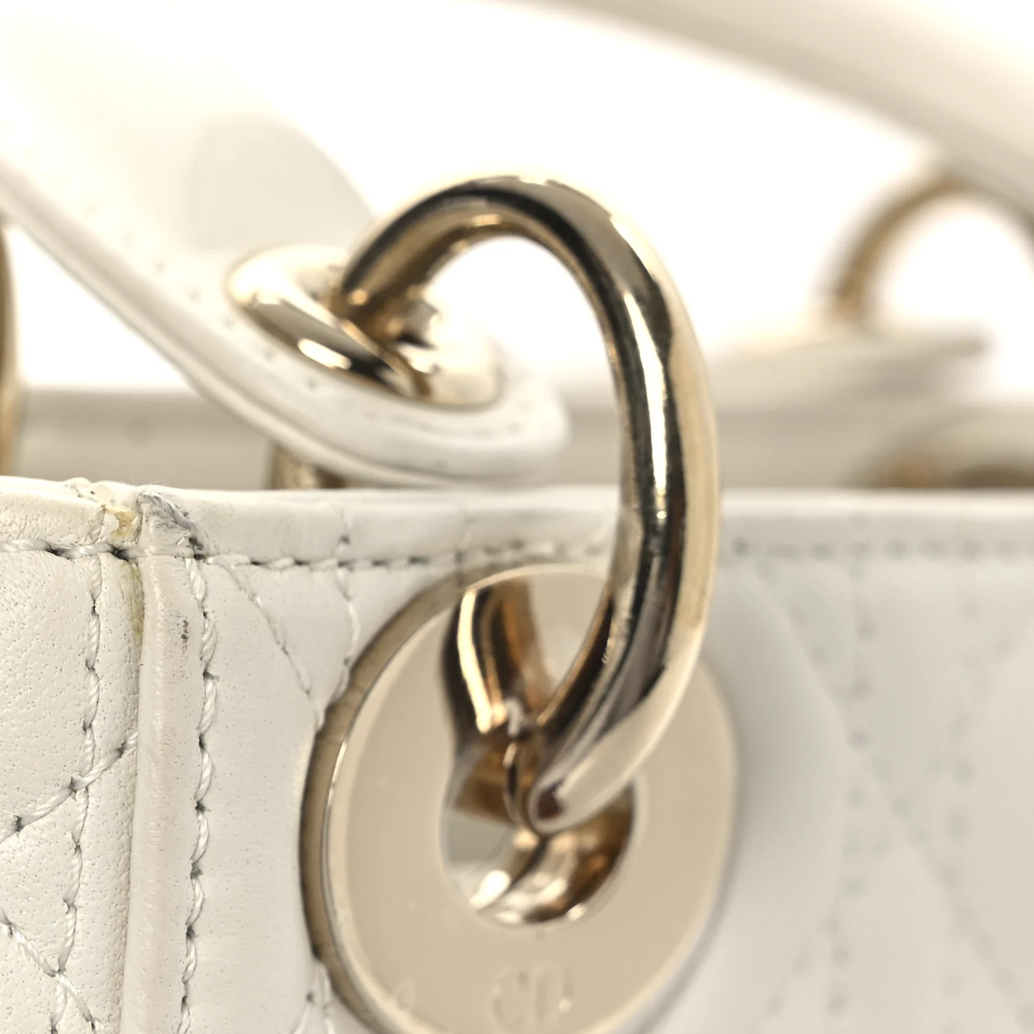 Lambskin Cannage Mini Lady Dior White - Top Club