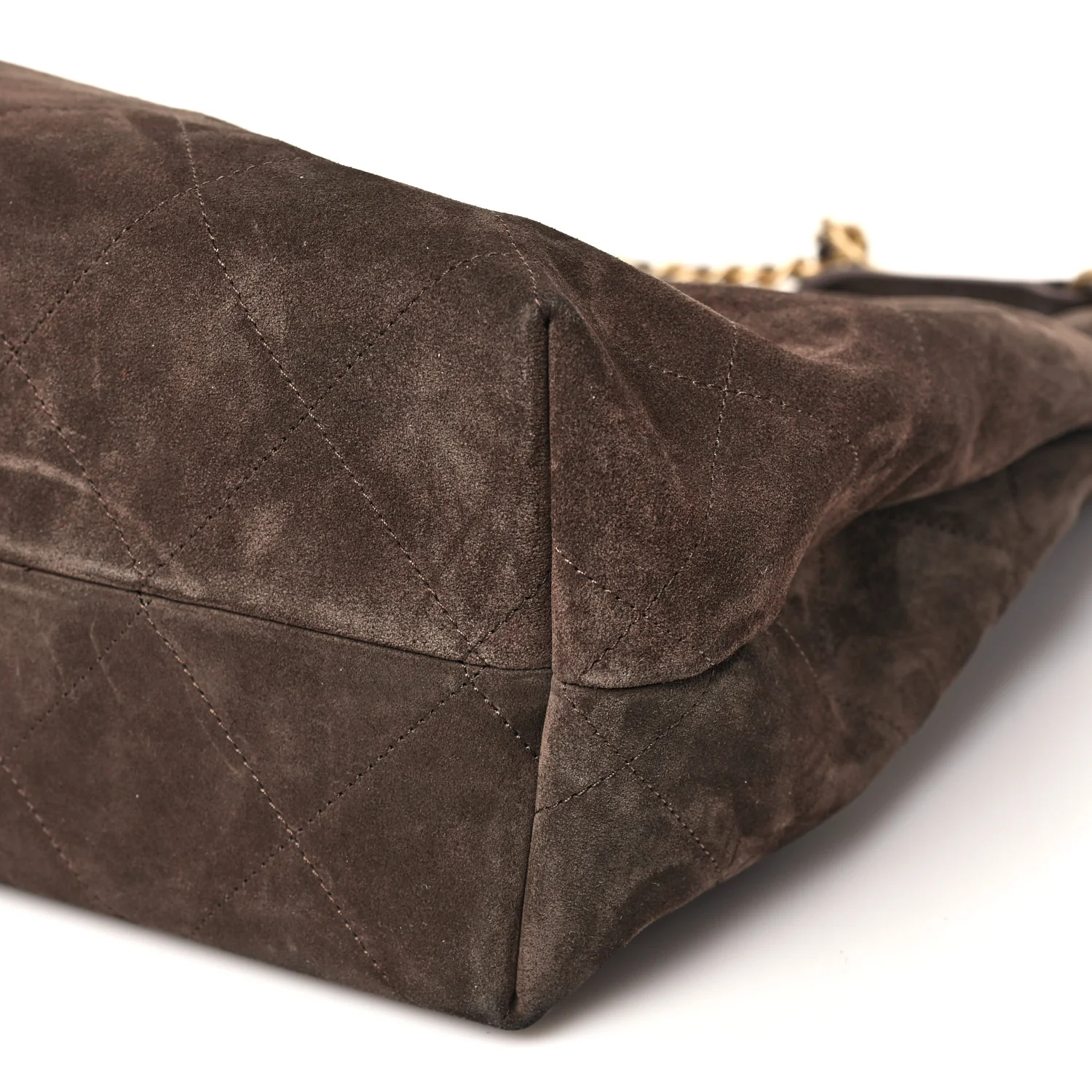 Suede Calfskin Lambskin Quilted Maxi Hobo Dark Brown - Top Club