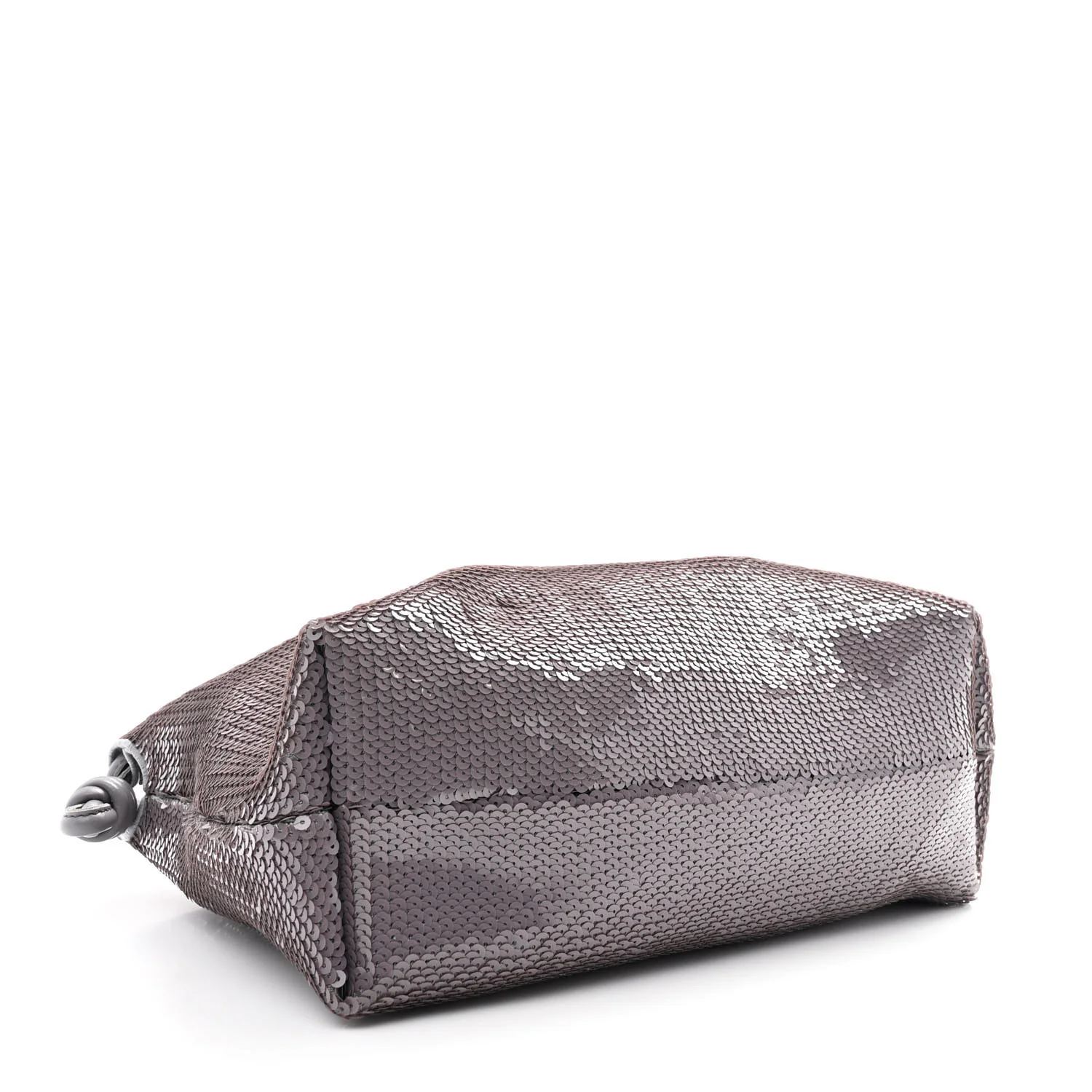 Sequin Medium Donut Chain Flamenco Knot Clutch Grey - Top Club