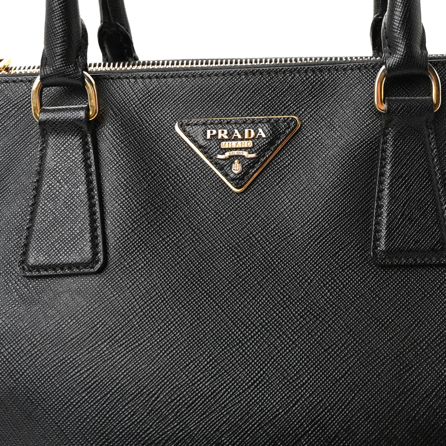 Saffiano Lux Large Galleria Double Zip Tote Black - Top Club