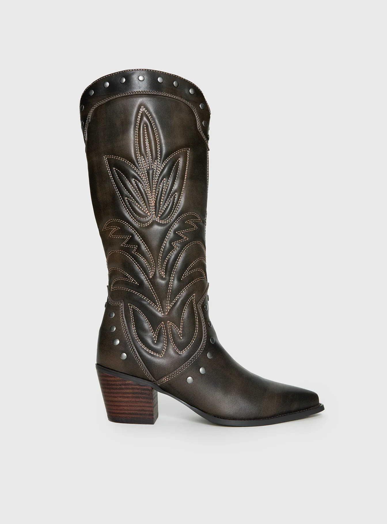 Billini Damica Cowboy Boots Washed Brown