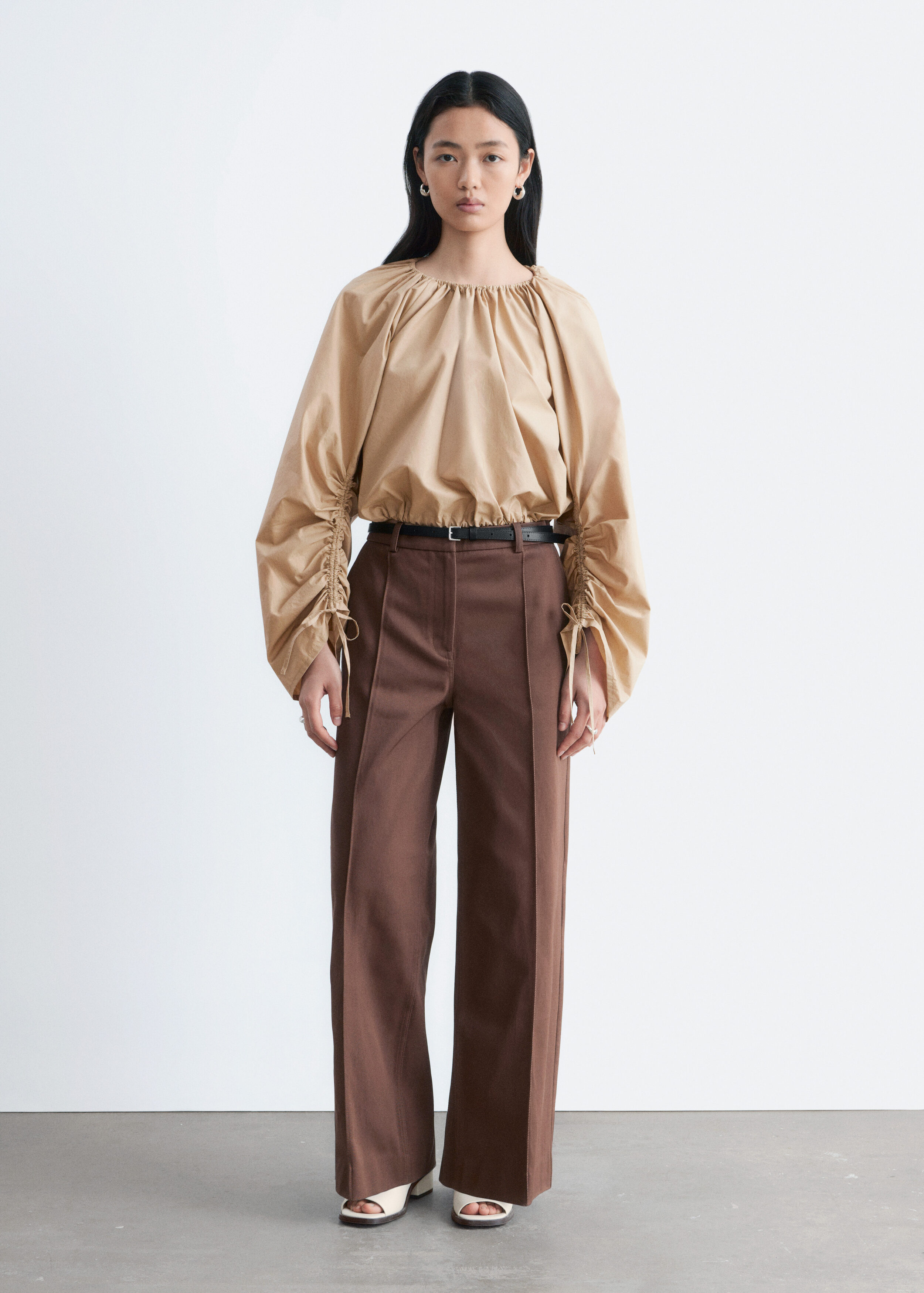& Other Stories PRESS-CREASE COTTON TROUSERS