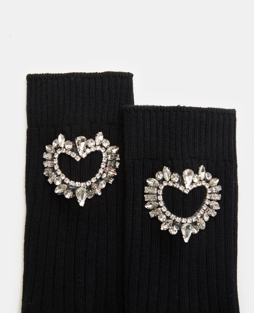 Pimkie Paire de chaussettes avec cœur en strass