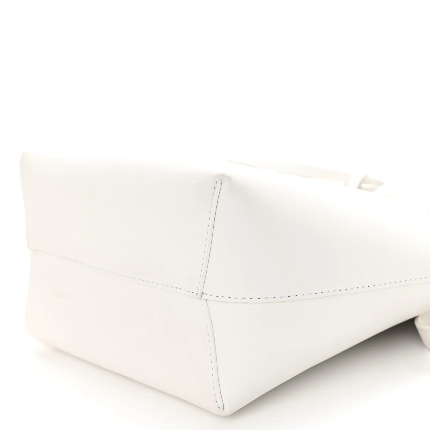 Calfskin Mini Bucket Bag White - Top Club
