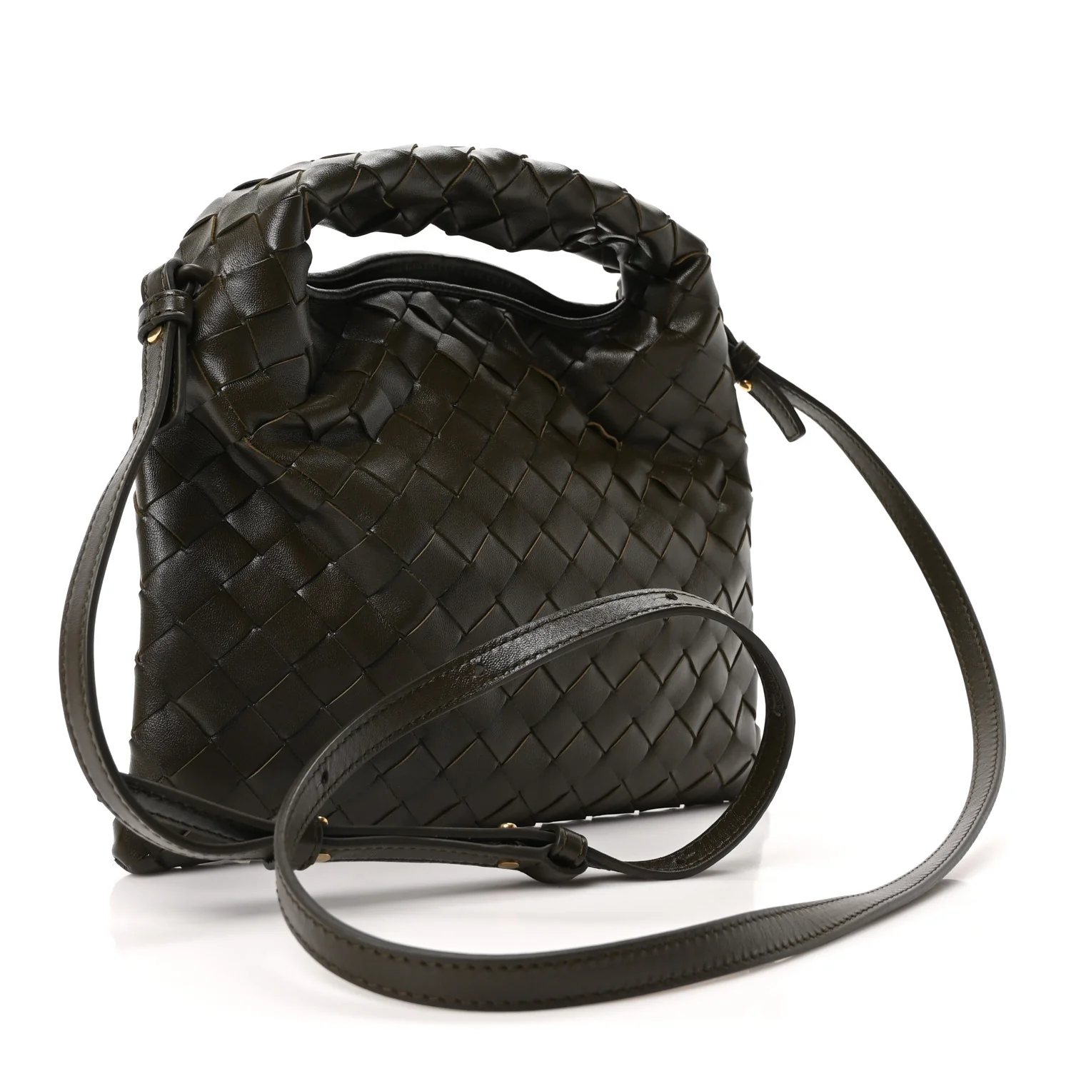 Calfskin Intrecciato Mini Hop Khaki - Top Club