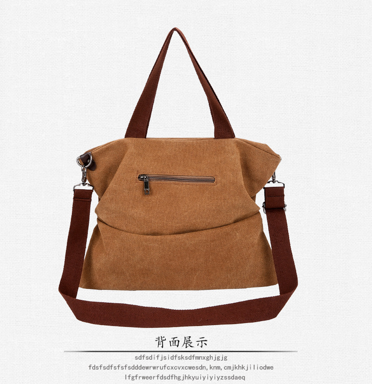 Cross-border bags, crossbody bags, women's shoulder bags, large-capacity fashionable casual canvas bags, new canvas women's bags with pleats